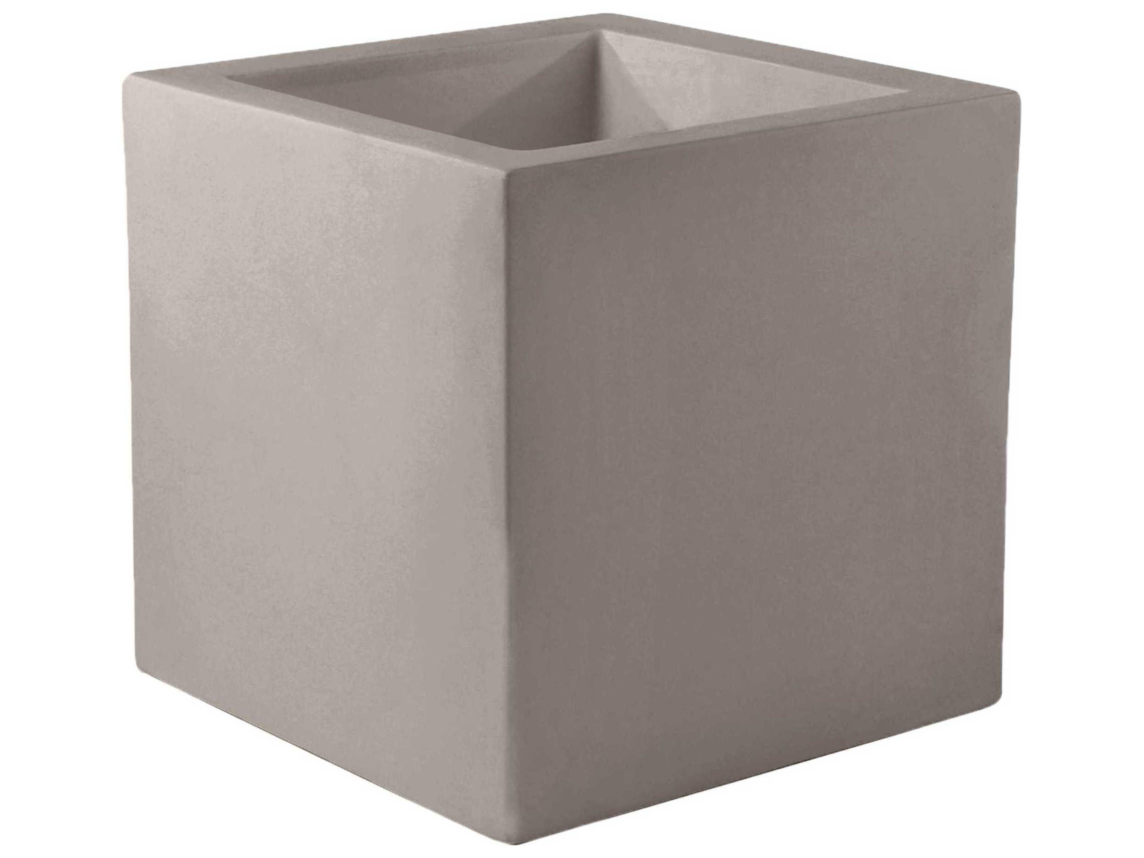 Vondom Studio Cube Planter 19.75H Basic Tortora