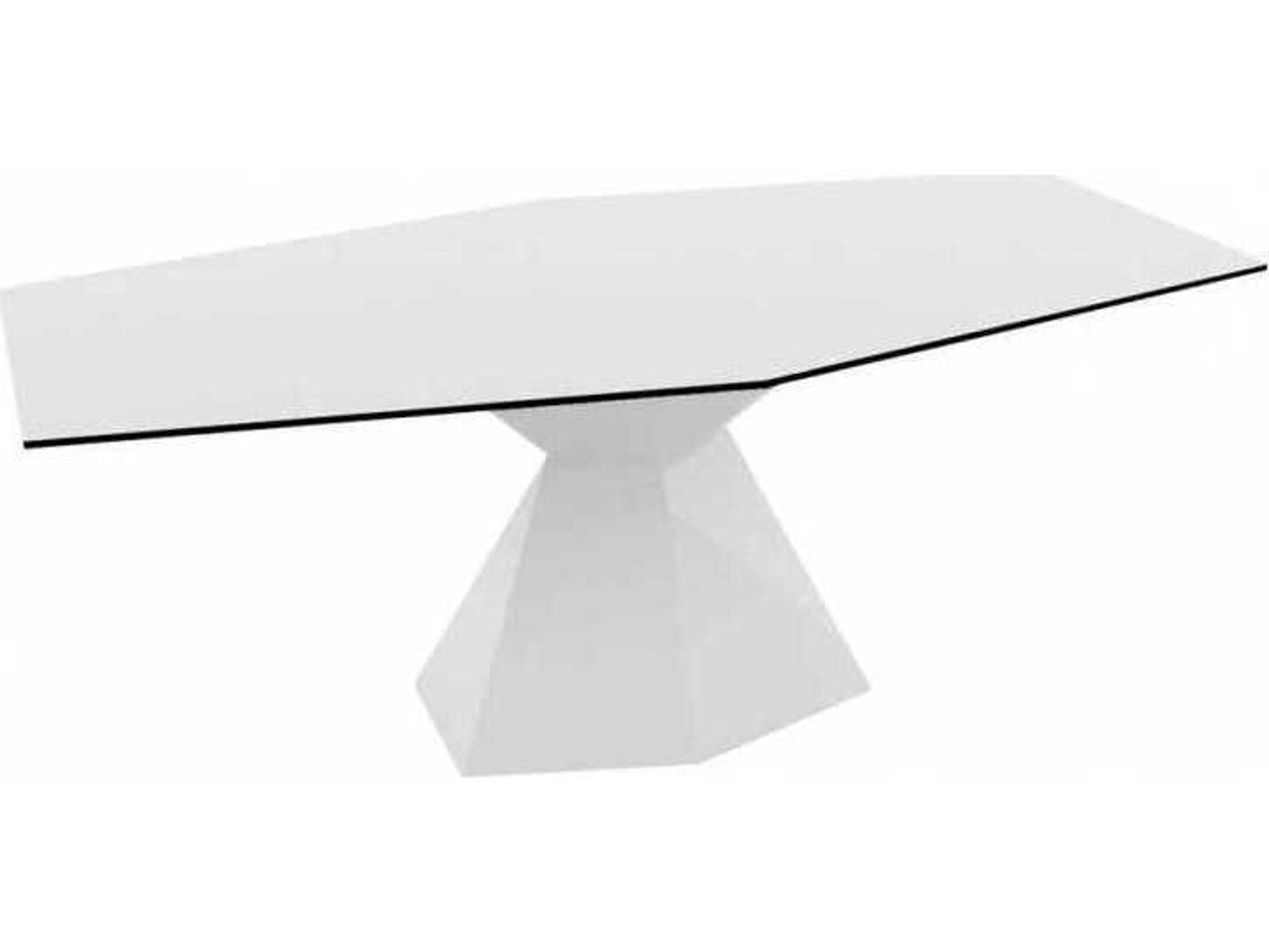 Vondom Vertex Rectangular Porcelain White Dining Table