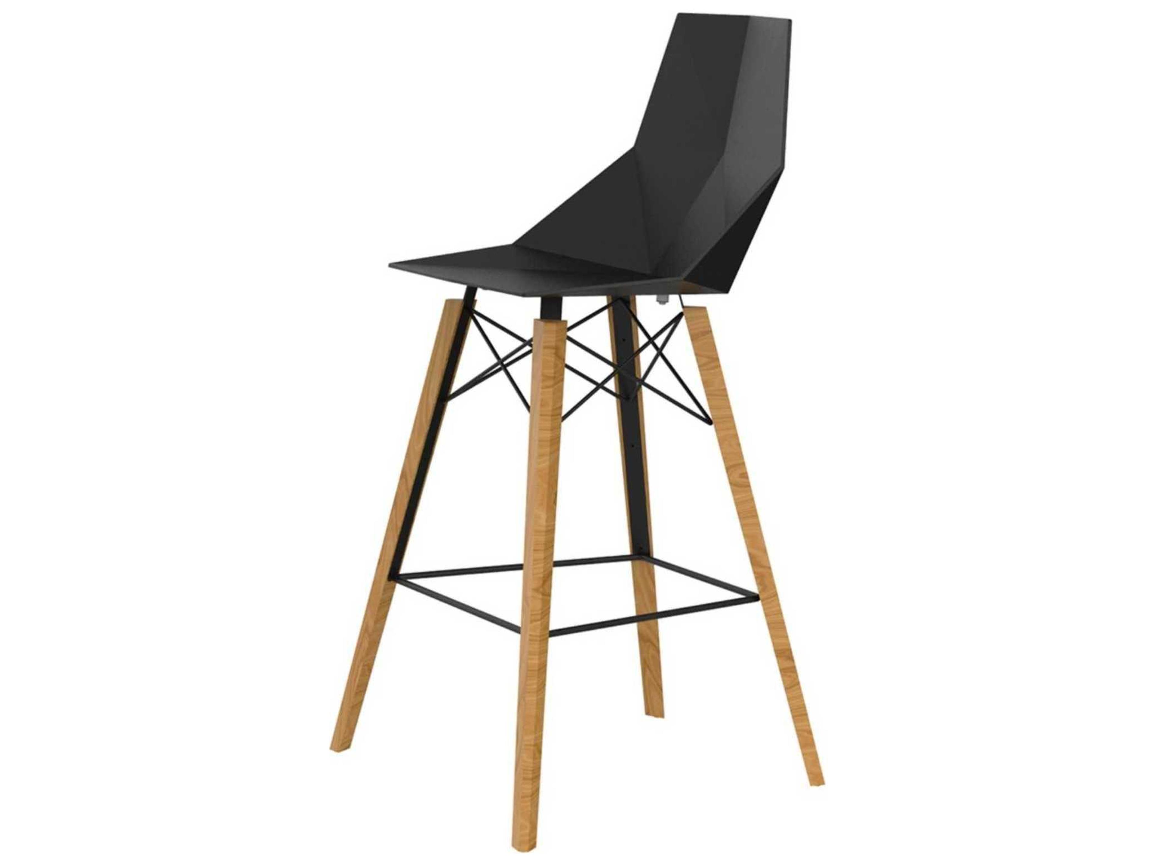 Vondom Faz Wood Beech Bar Stool Set of 4