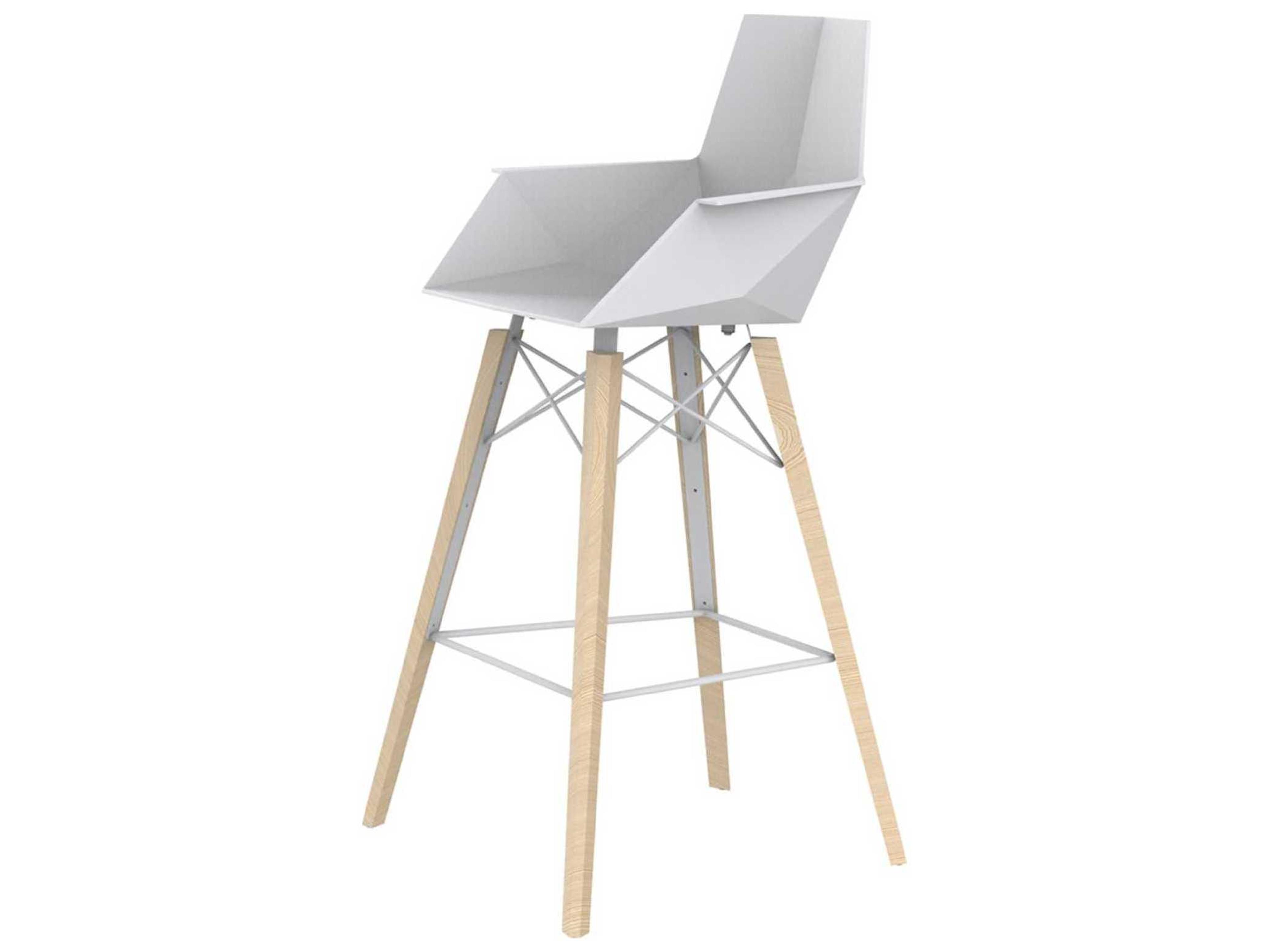 Vondom Faz Wood Beech Bar Stool Set of 4