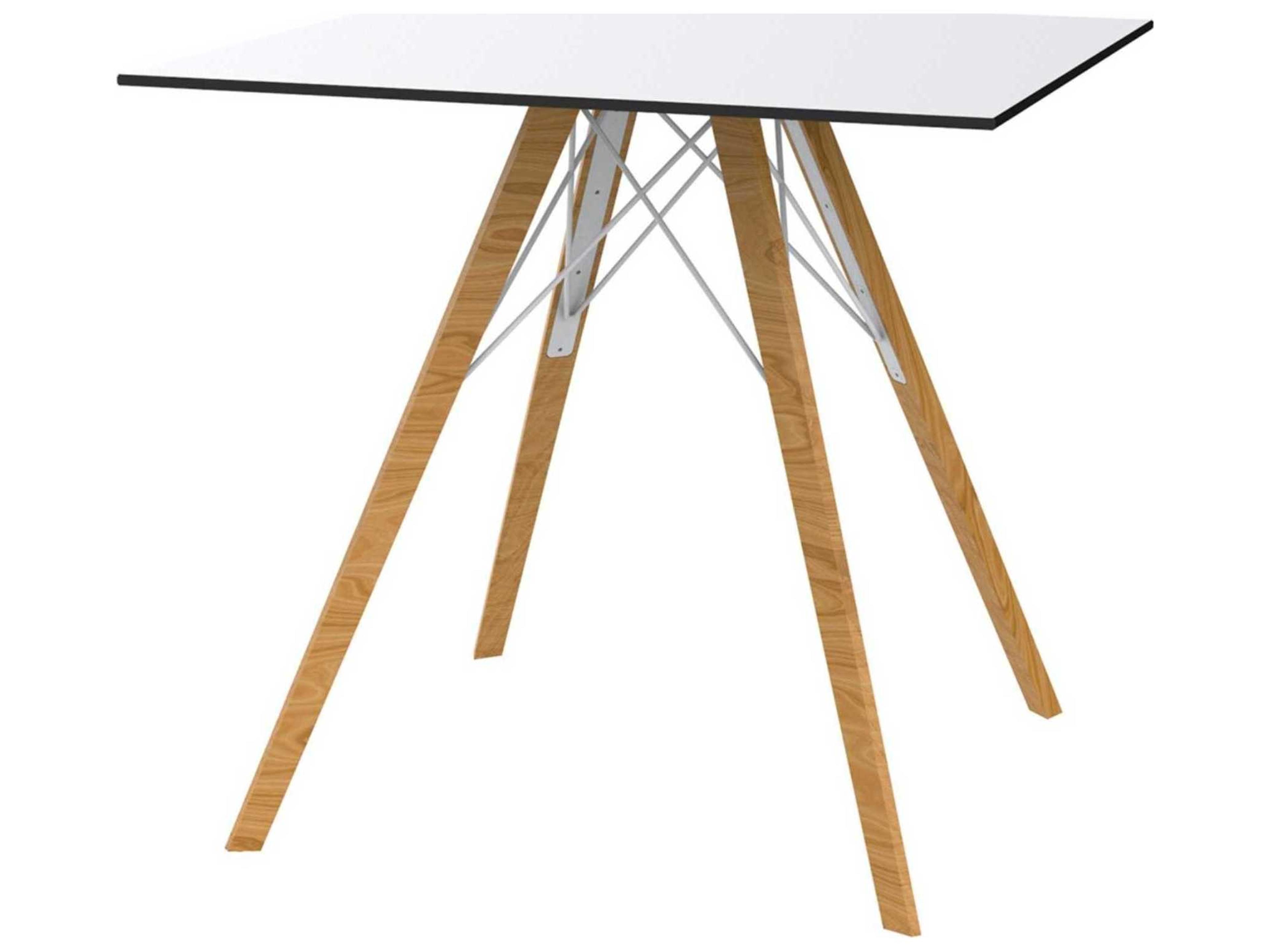 Vondom Faz Wood Square Plastic Dining Table