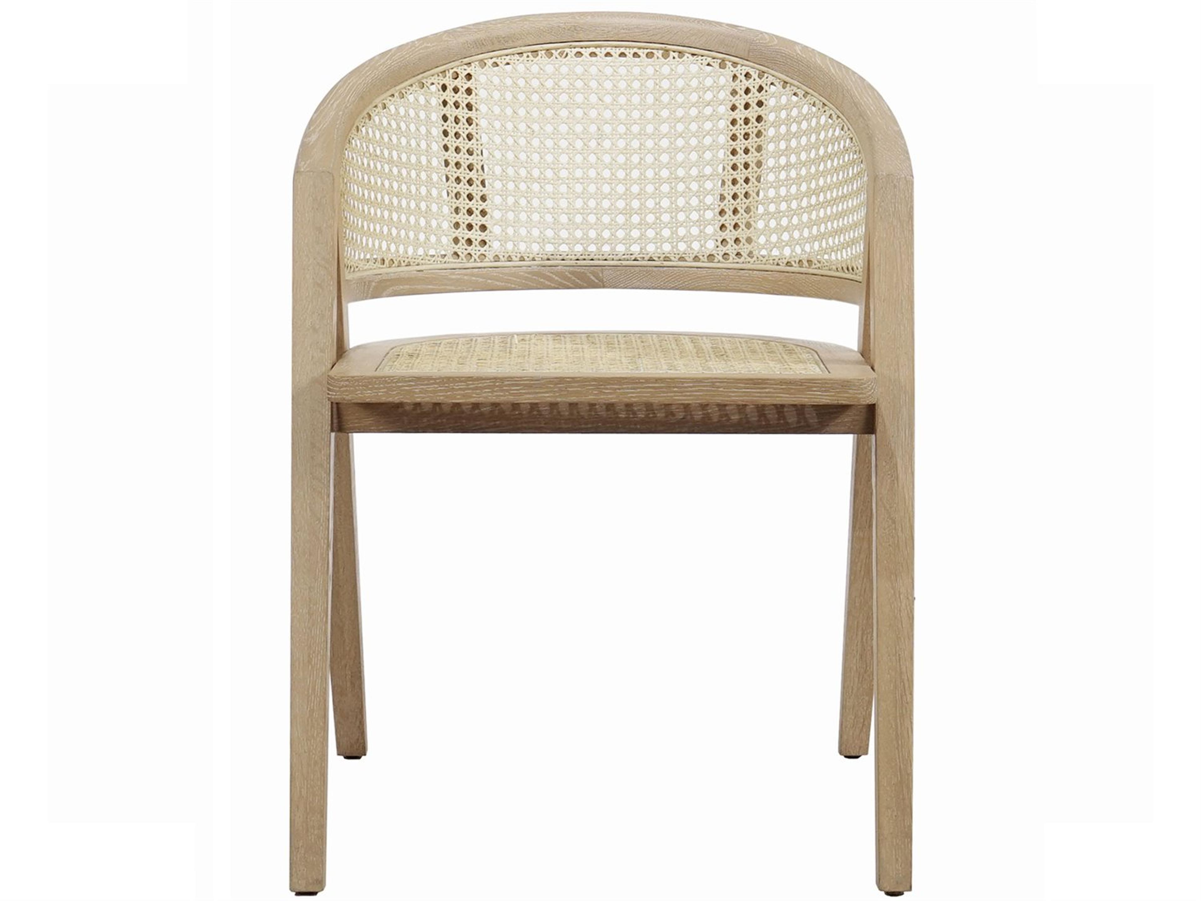 Worlds Away Oak Wood Arm Dining Chair