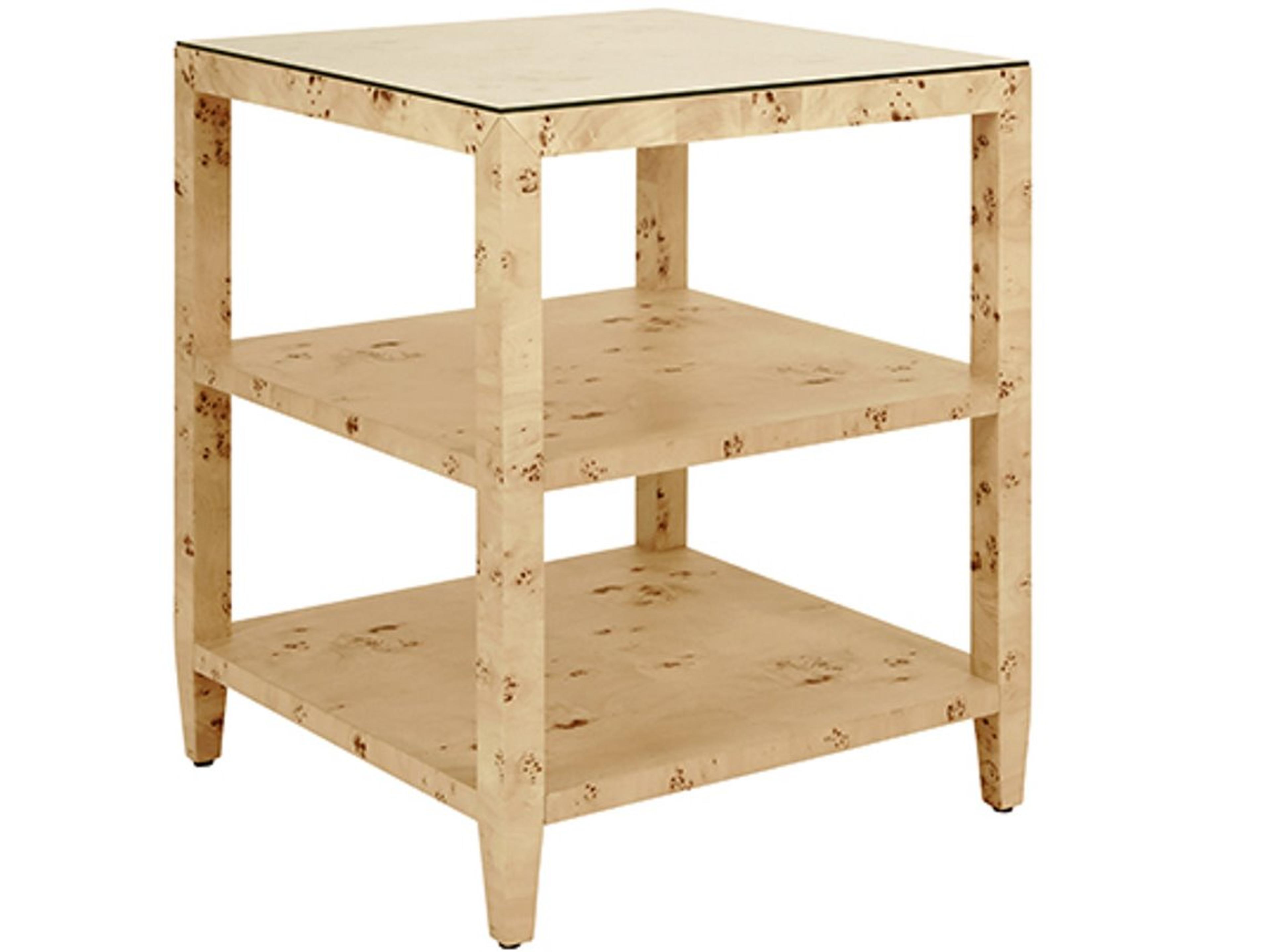 Worlds Away Amie Square Wood Brown End Table