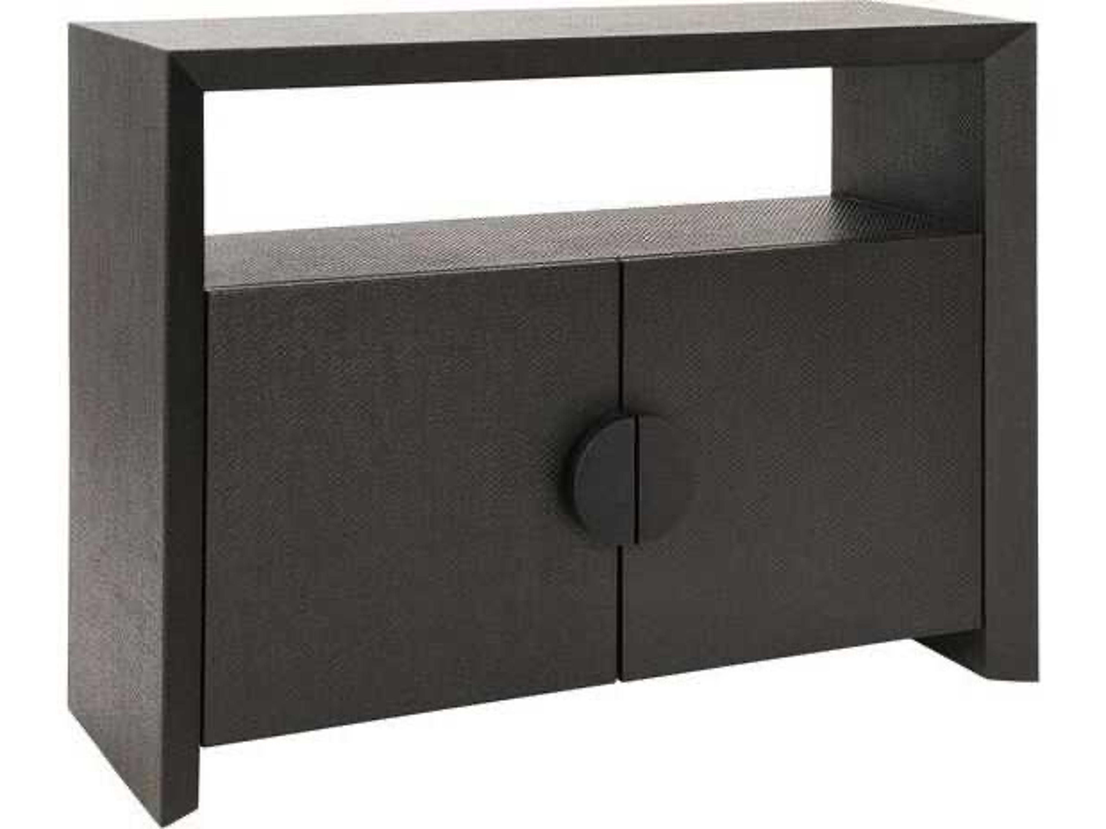 Worlds Away Aspen Rectangular Wood Black Console Table