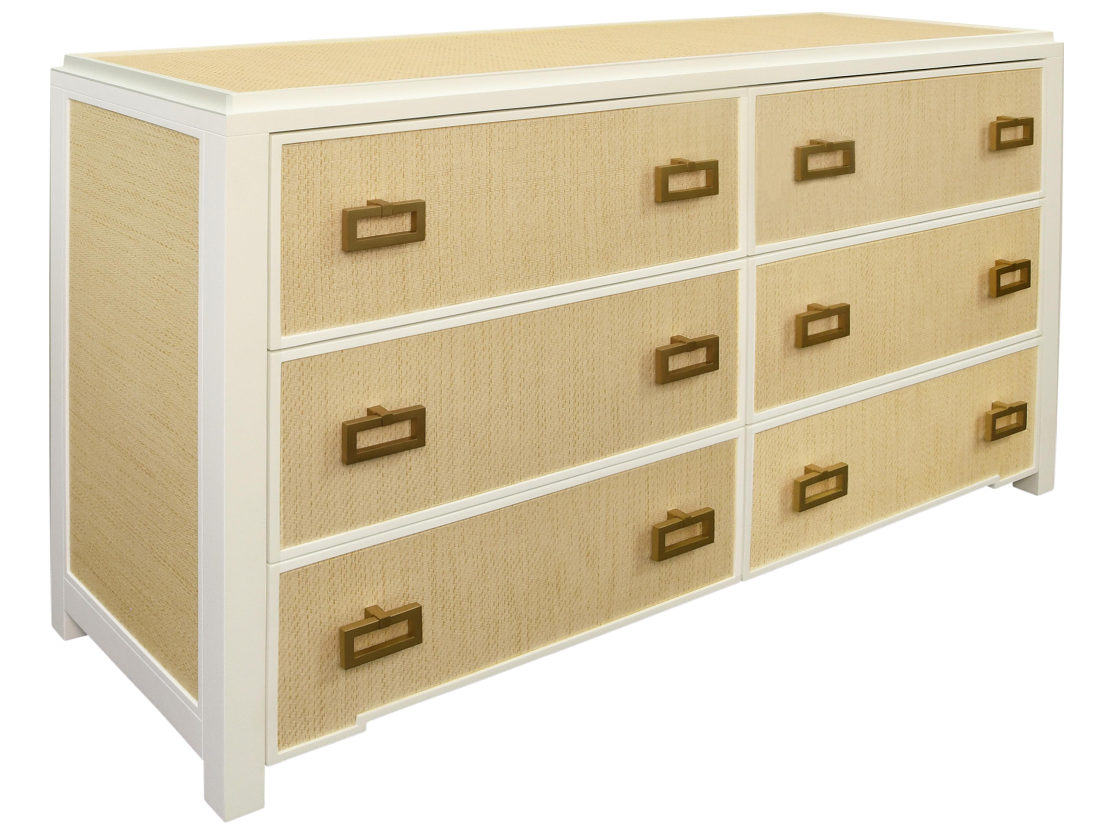 Worlds Away 6-Drawers Beige Double Dresser