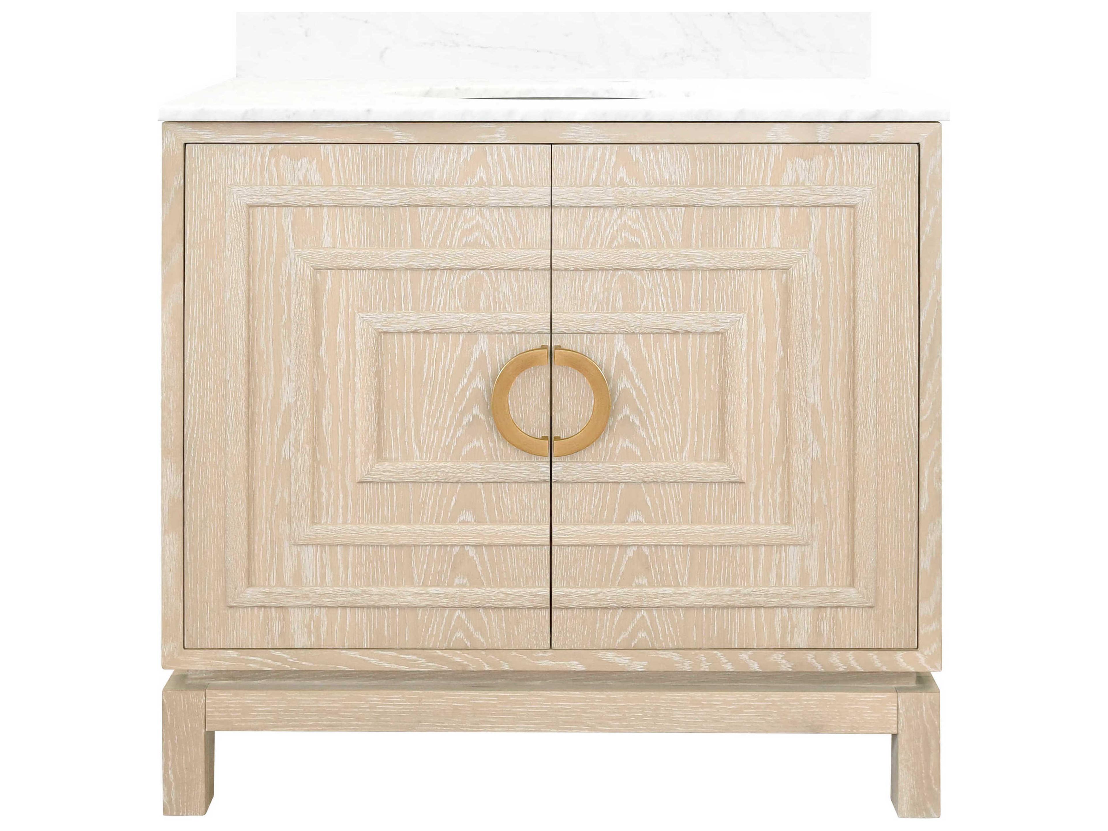 Worlds Away Antique Brass / Cerused Oak 36" Vanity