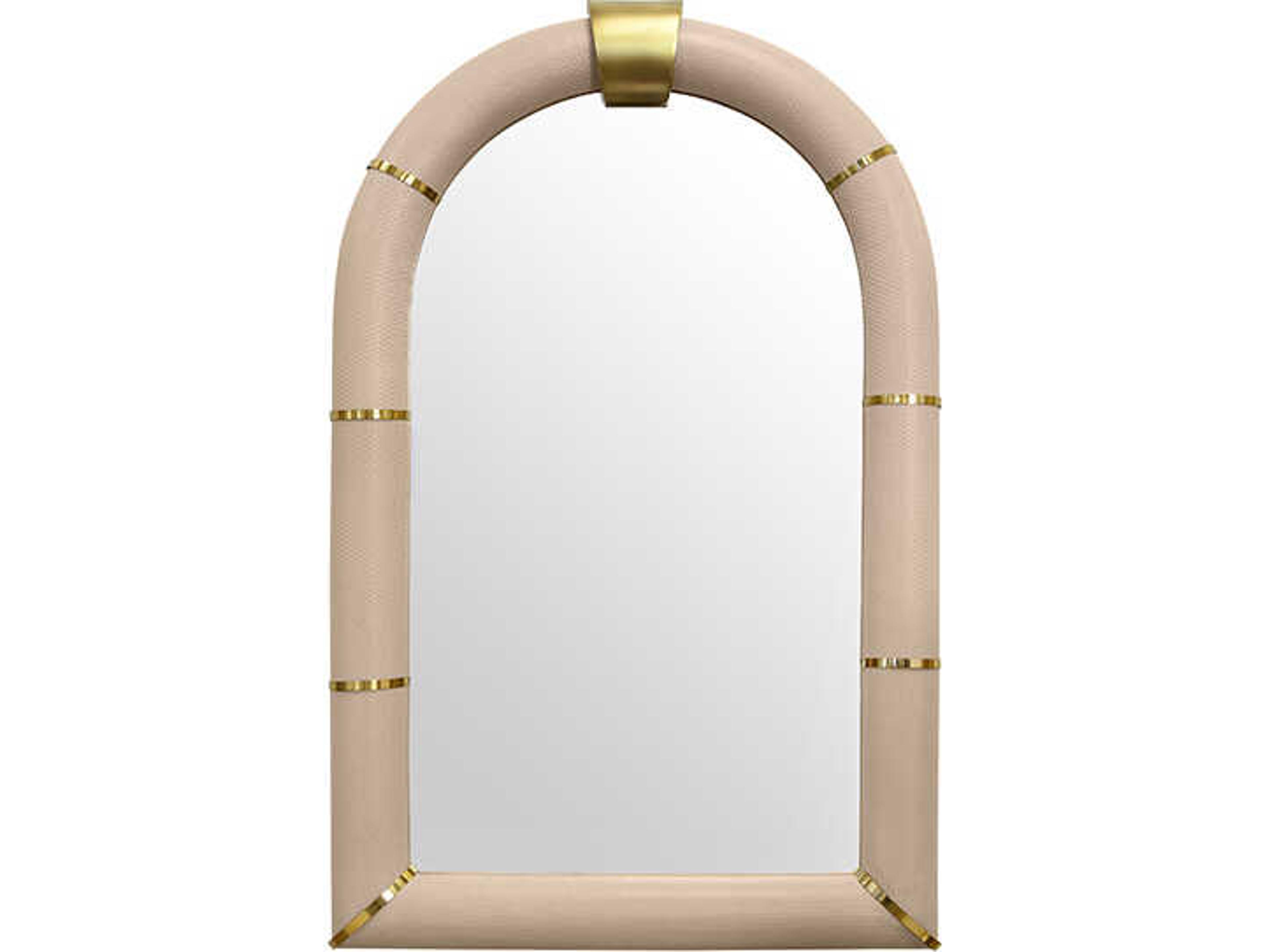 Worlds Away Bowie Arched Ivory Wall Mirror