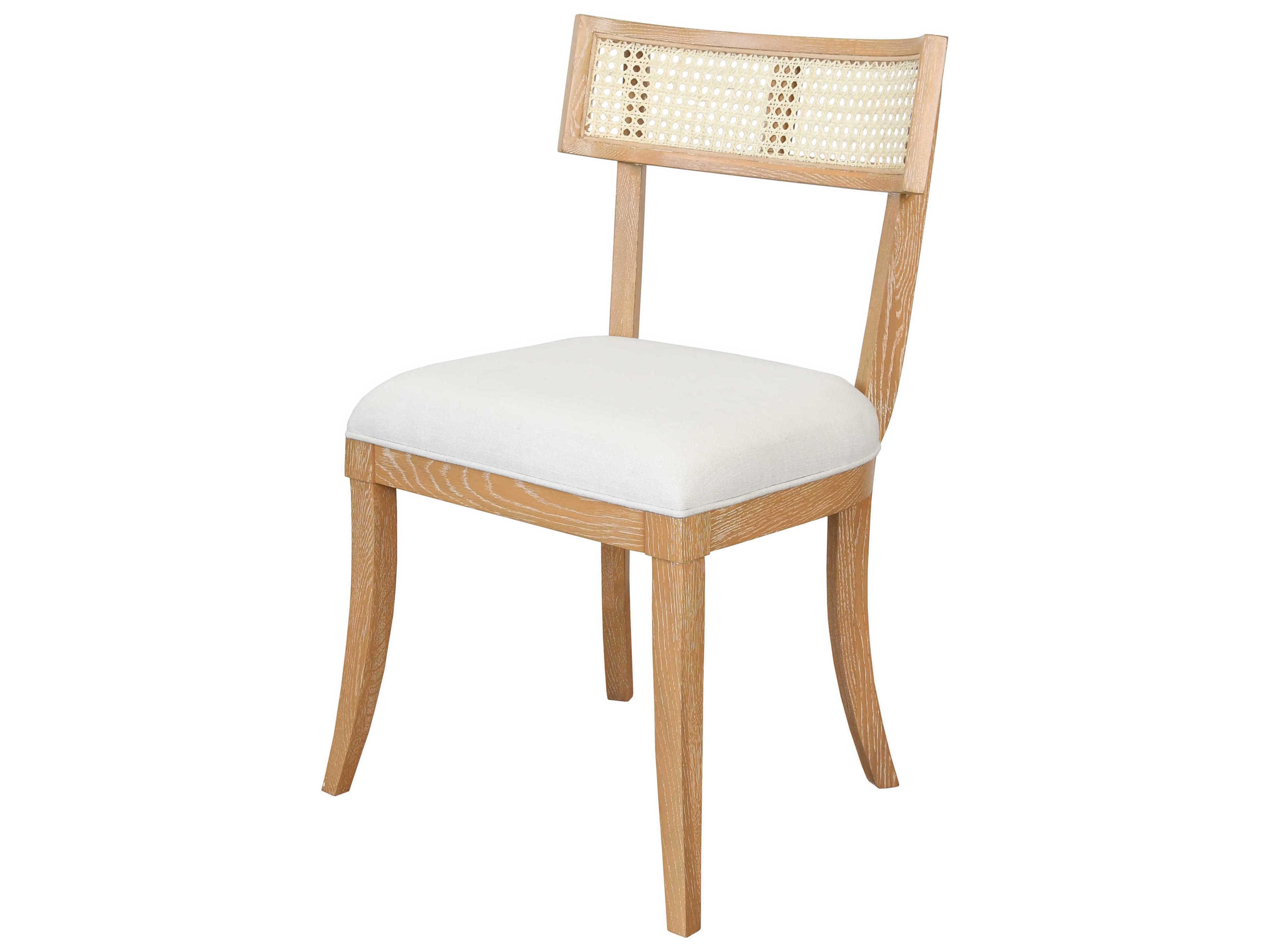 Worlds Away Oak Wood Brown Upholstered Side Dining Chair