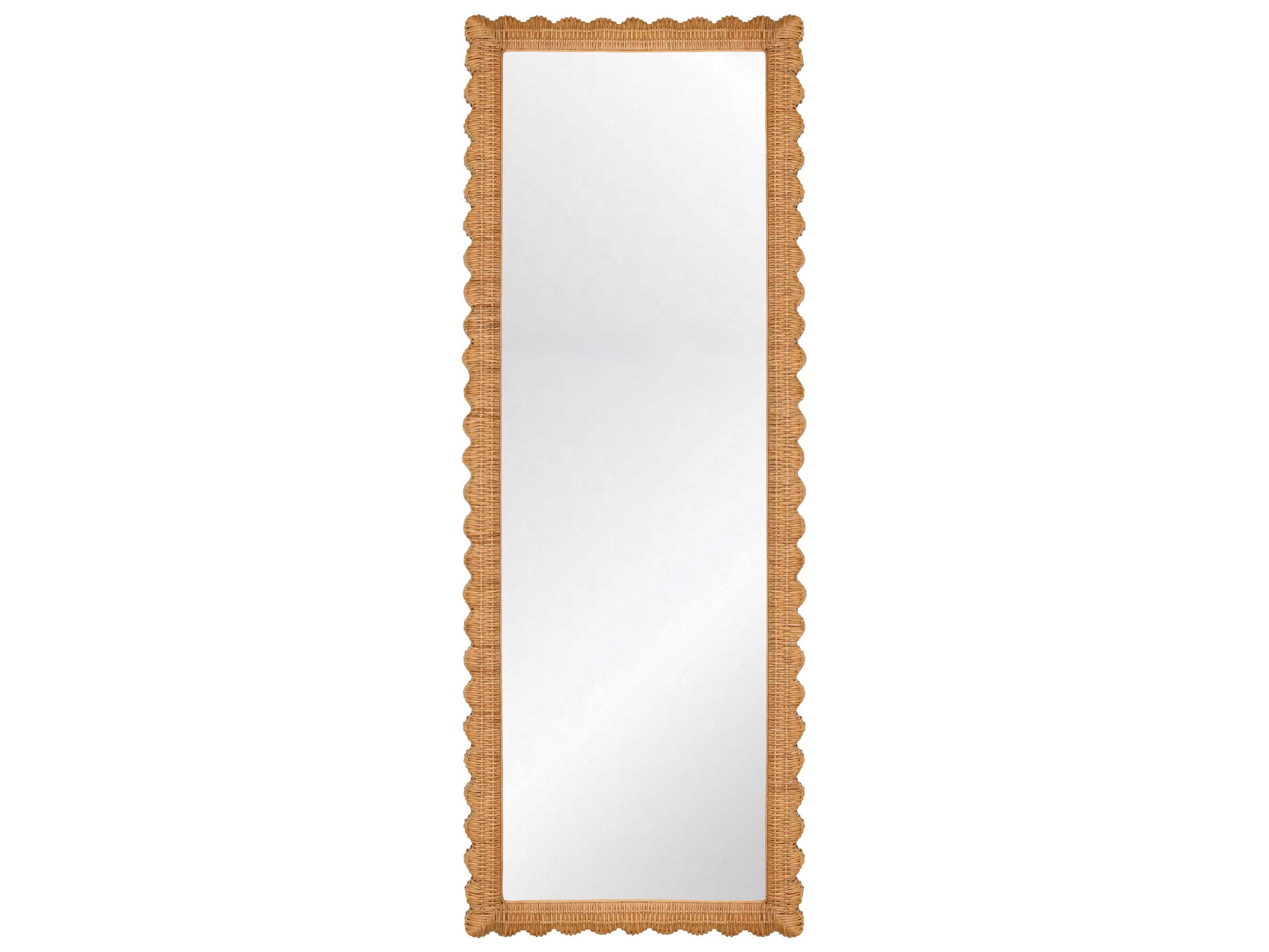Worlds Away Natural Rattan Rectangular Floor Mirror