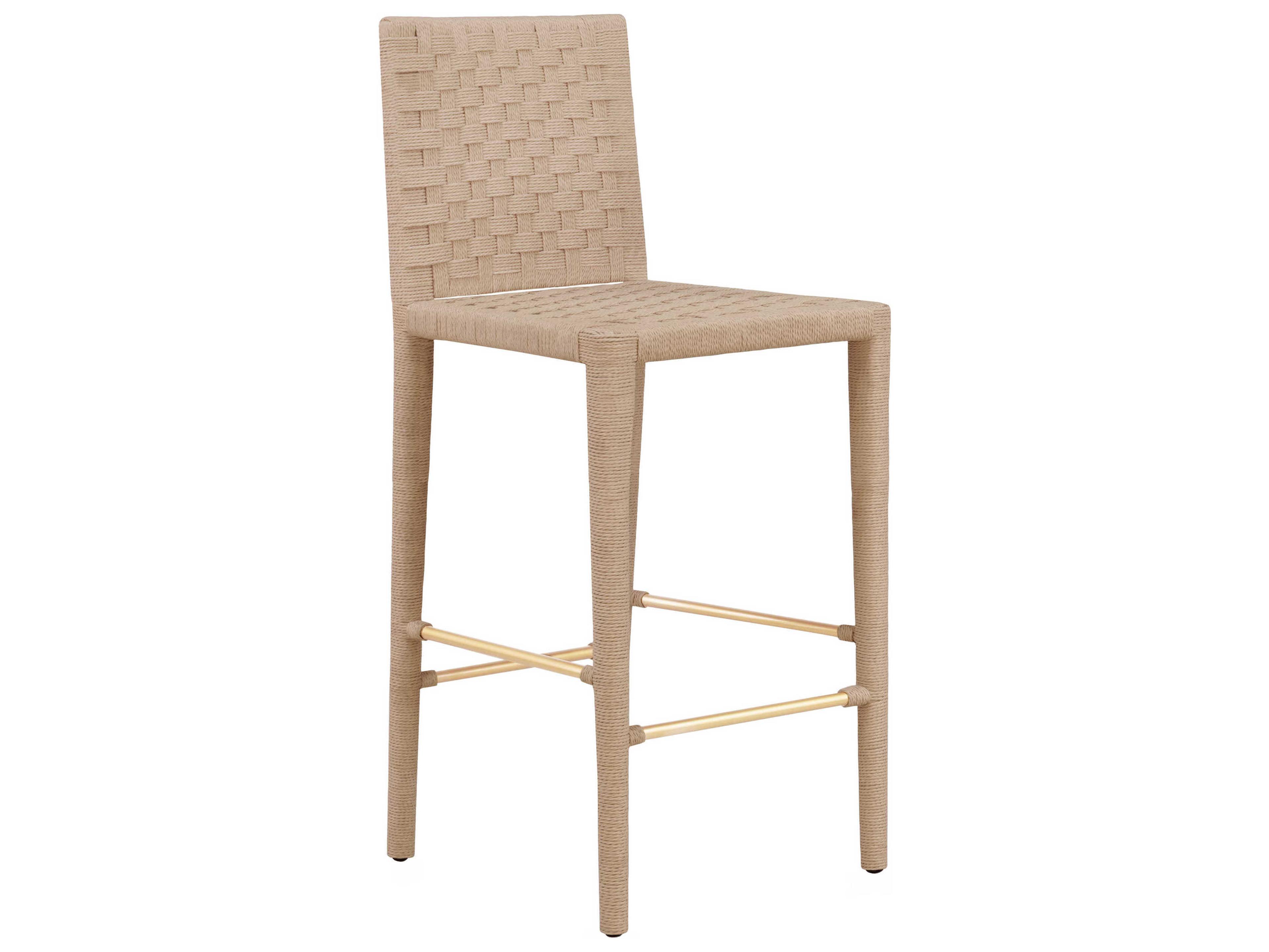 Worlds Away Natural Bar Stool