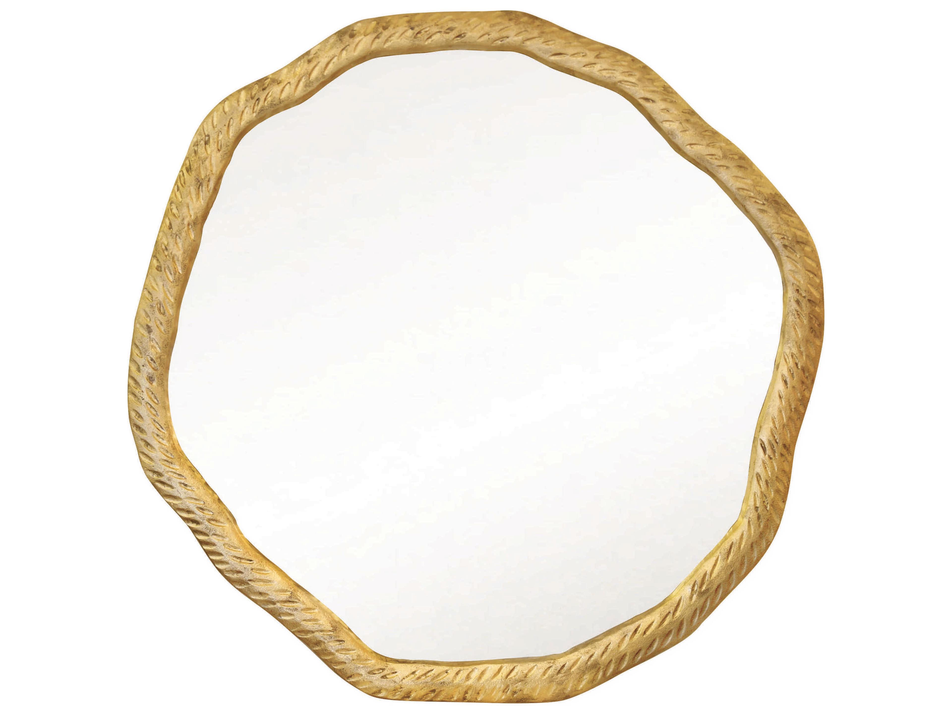 Worlds Away Antique Brass Round Wall Mirror