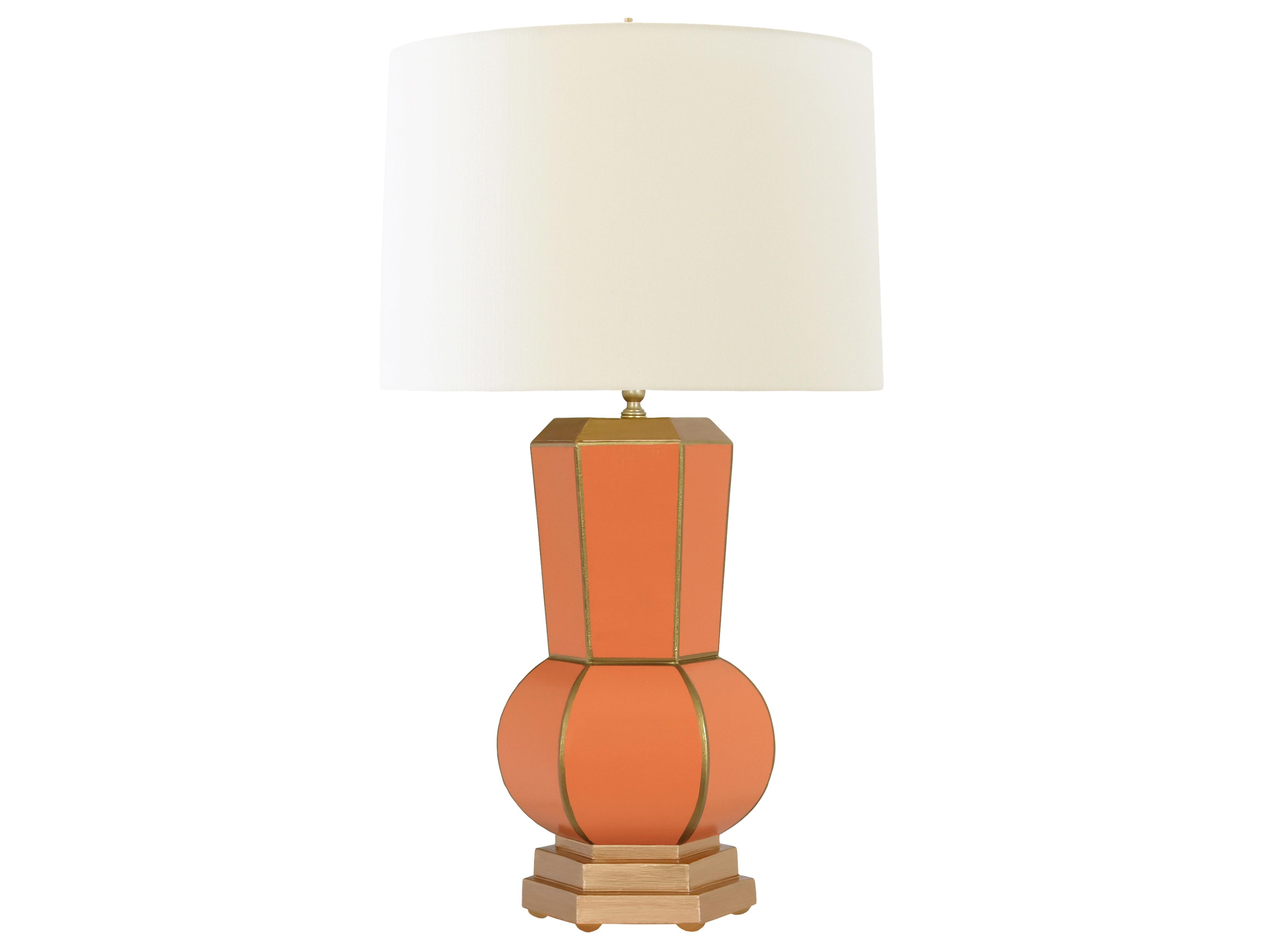 Worlds Away Orange Gold Buffet Lamp