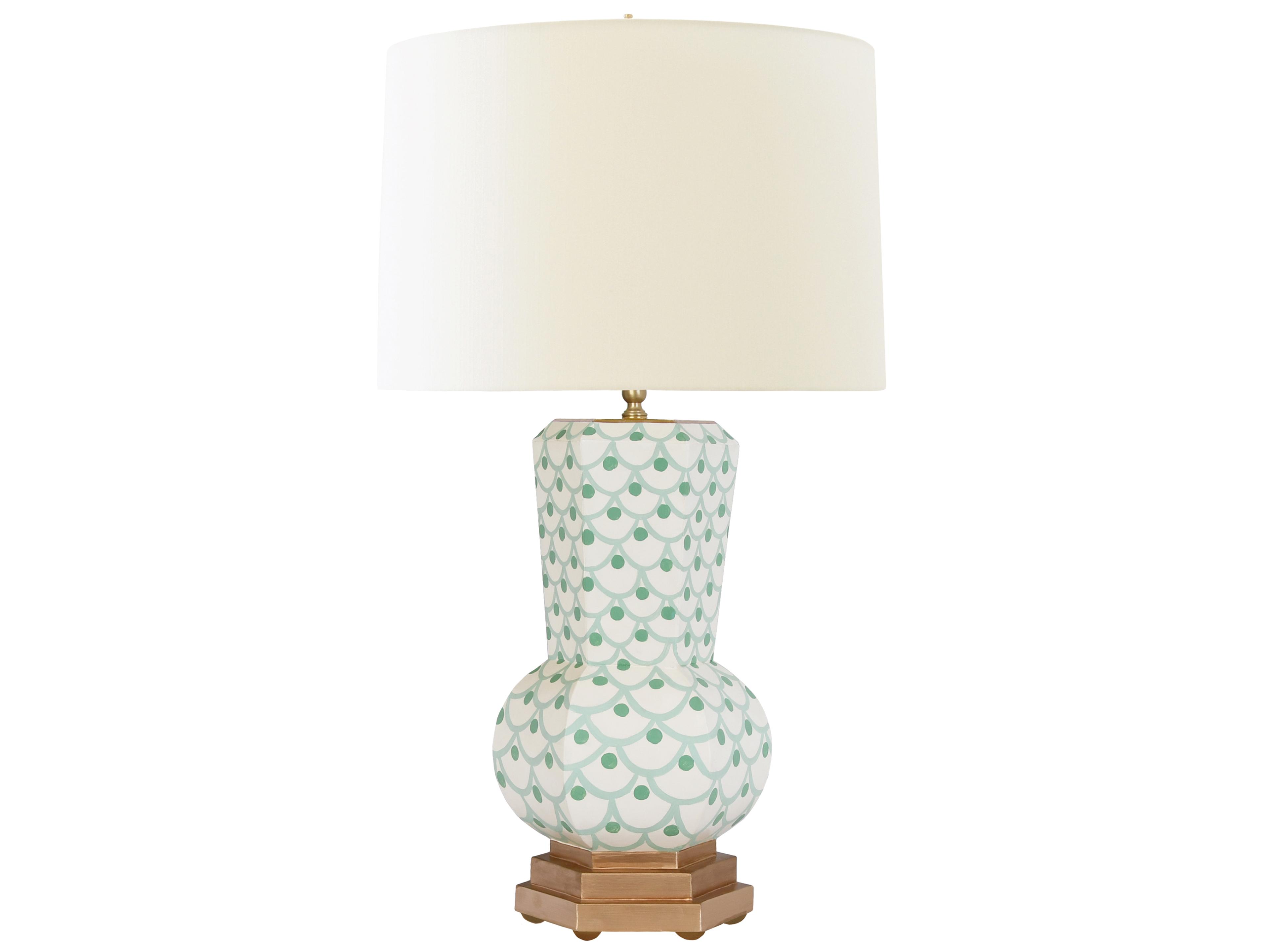 Worlds Away Green Gold Buffet Lamp