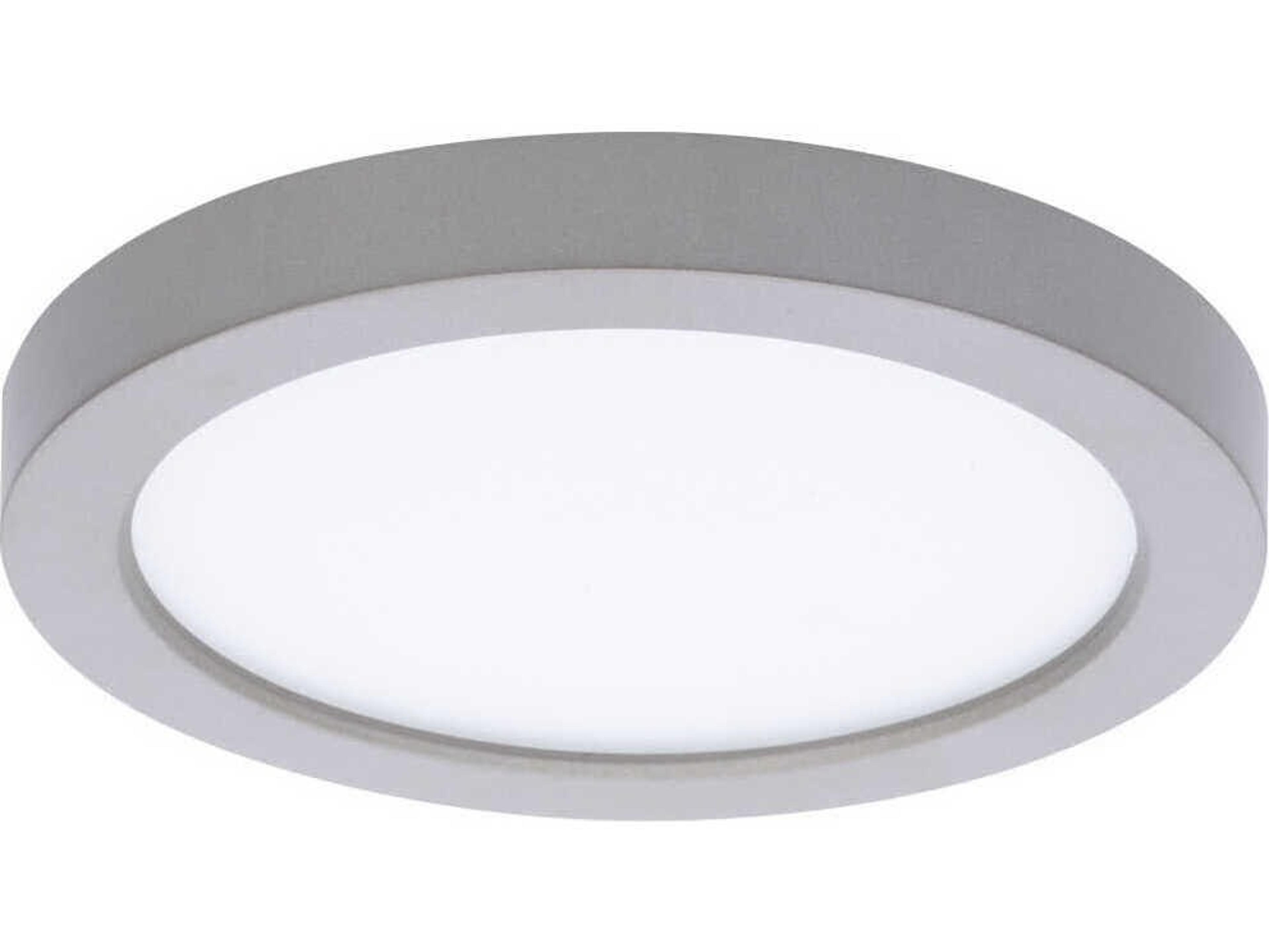 WAC Lighting Round 1-Light Nickel LED Flush Mount