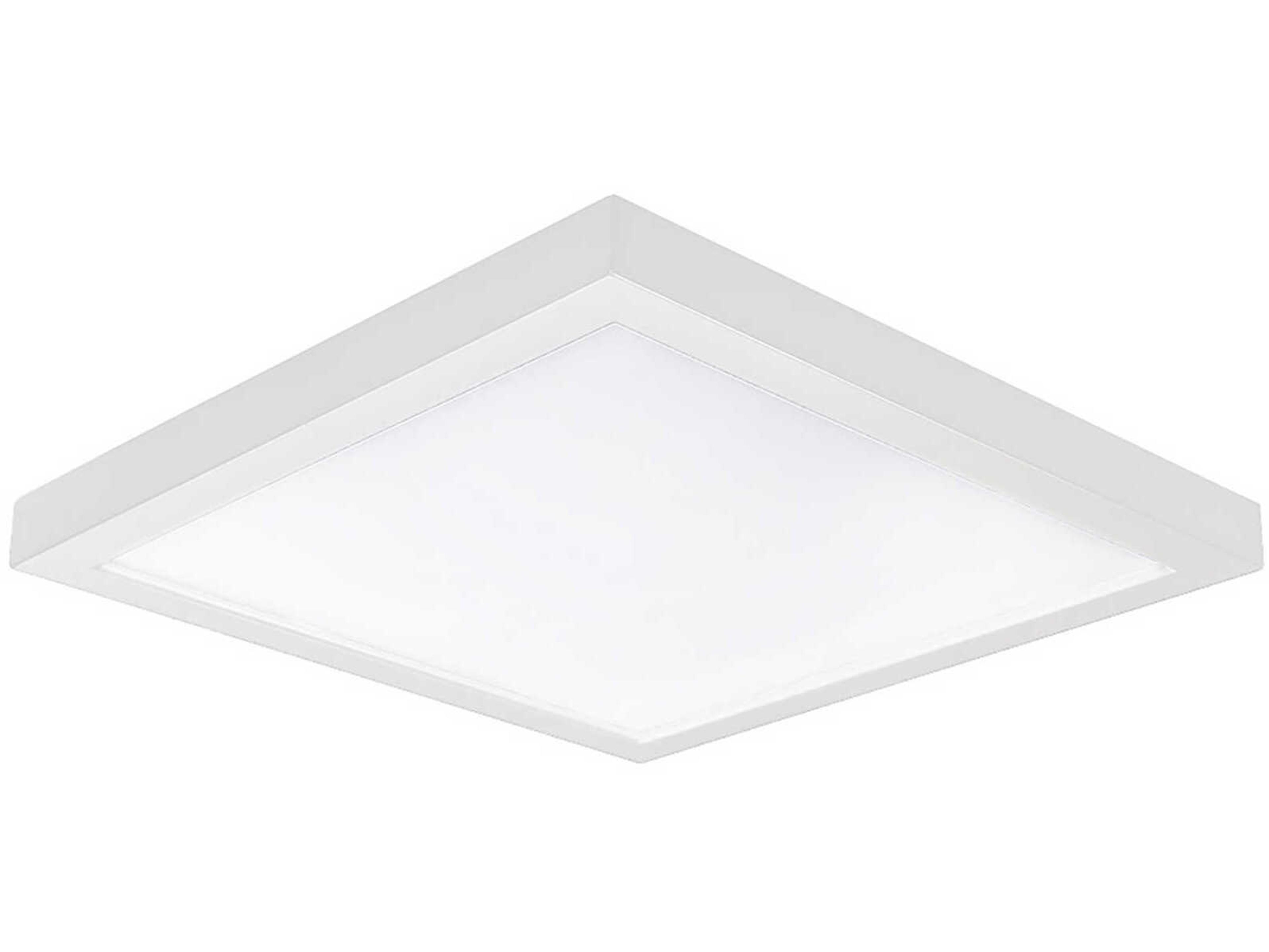 WAC Lighting Square 1-Light White Flush Mount