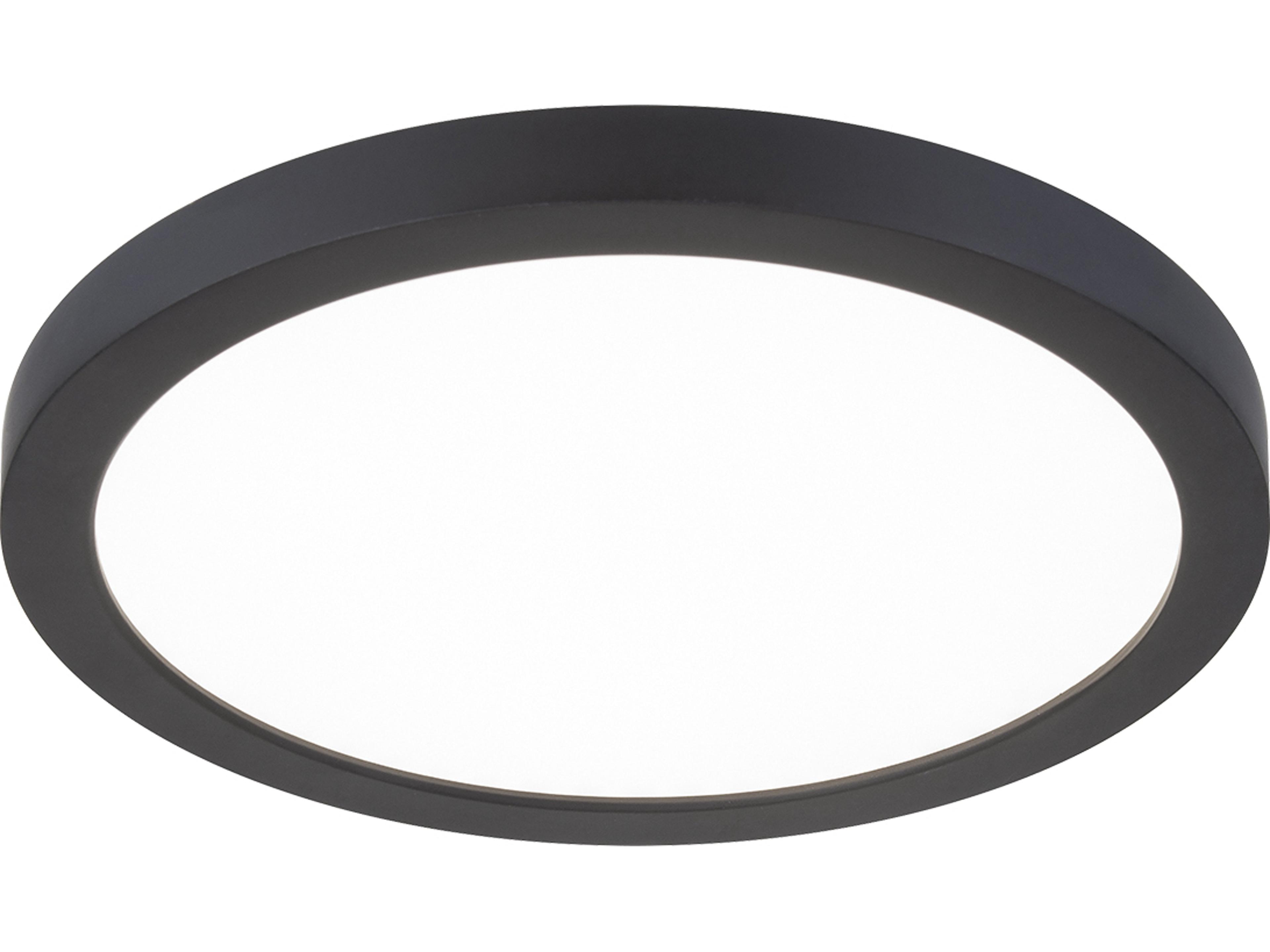 WAC Lighting Round 1-Light Black LED Flush Mount
