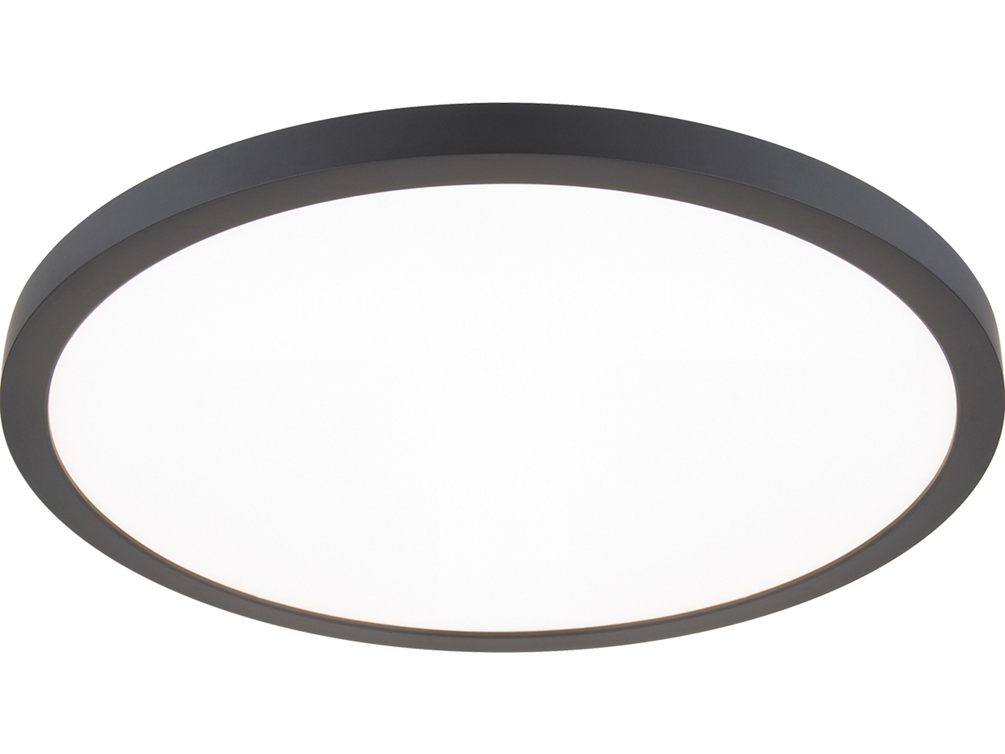 WAC Lighting Round 1-Light Black LED Flush Mount