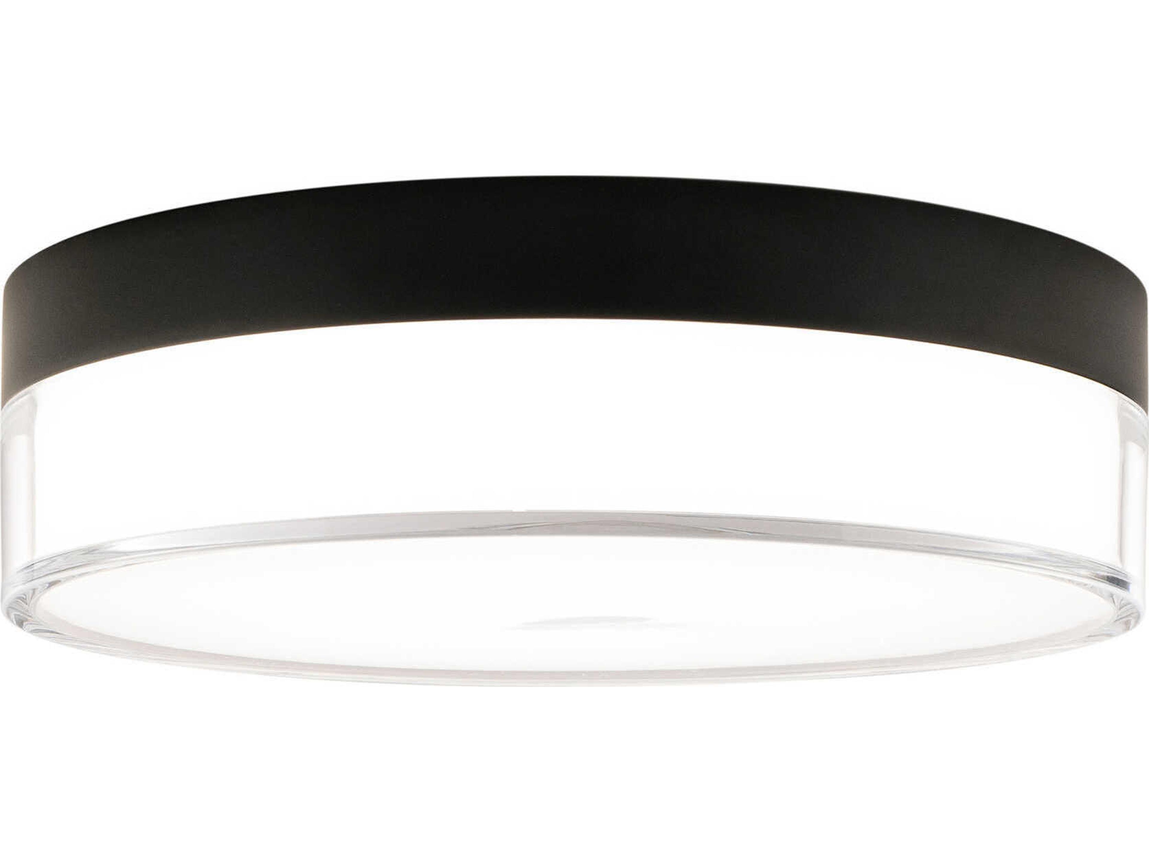 WAC Lighting Twist-N-Lite 1-Light Black Round Flush Mount