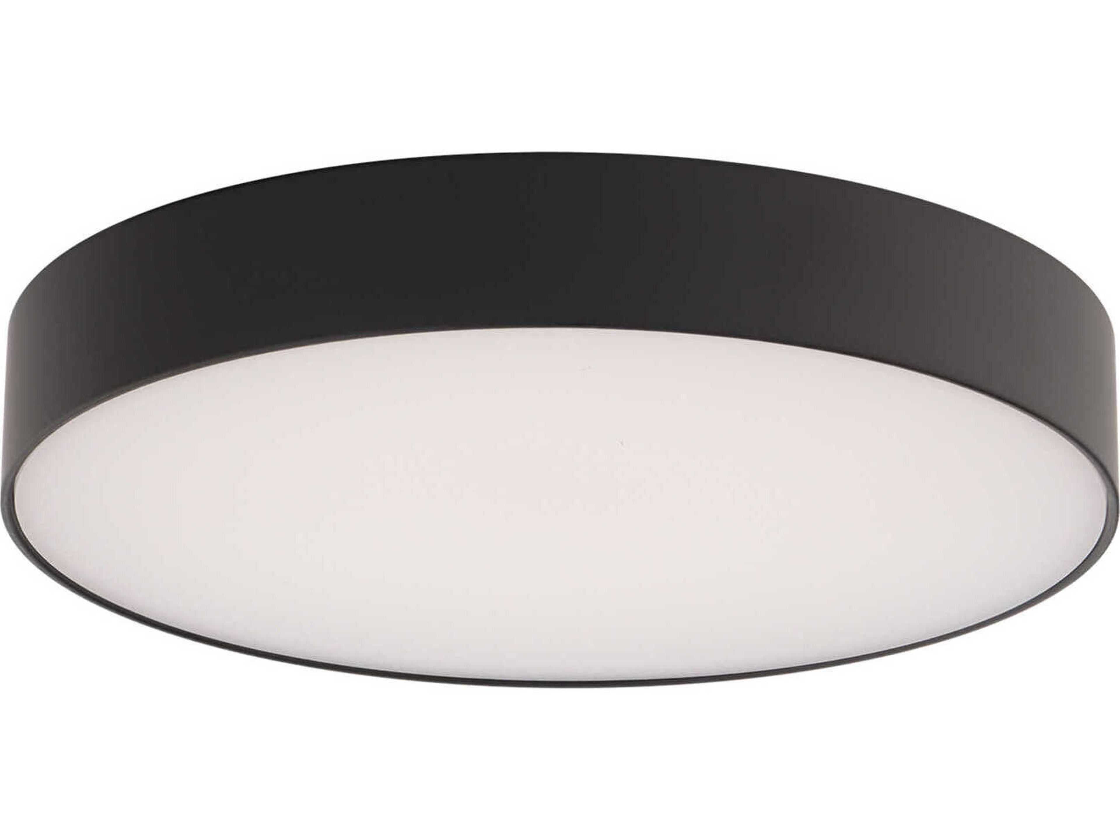 WAC Lighting Edgeless 1-Light Black Round Flush Mount