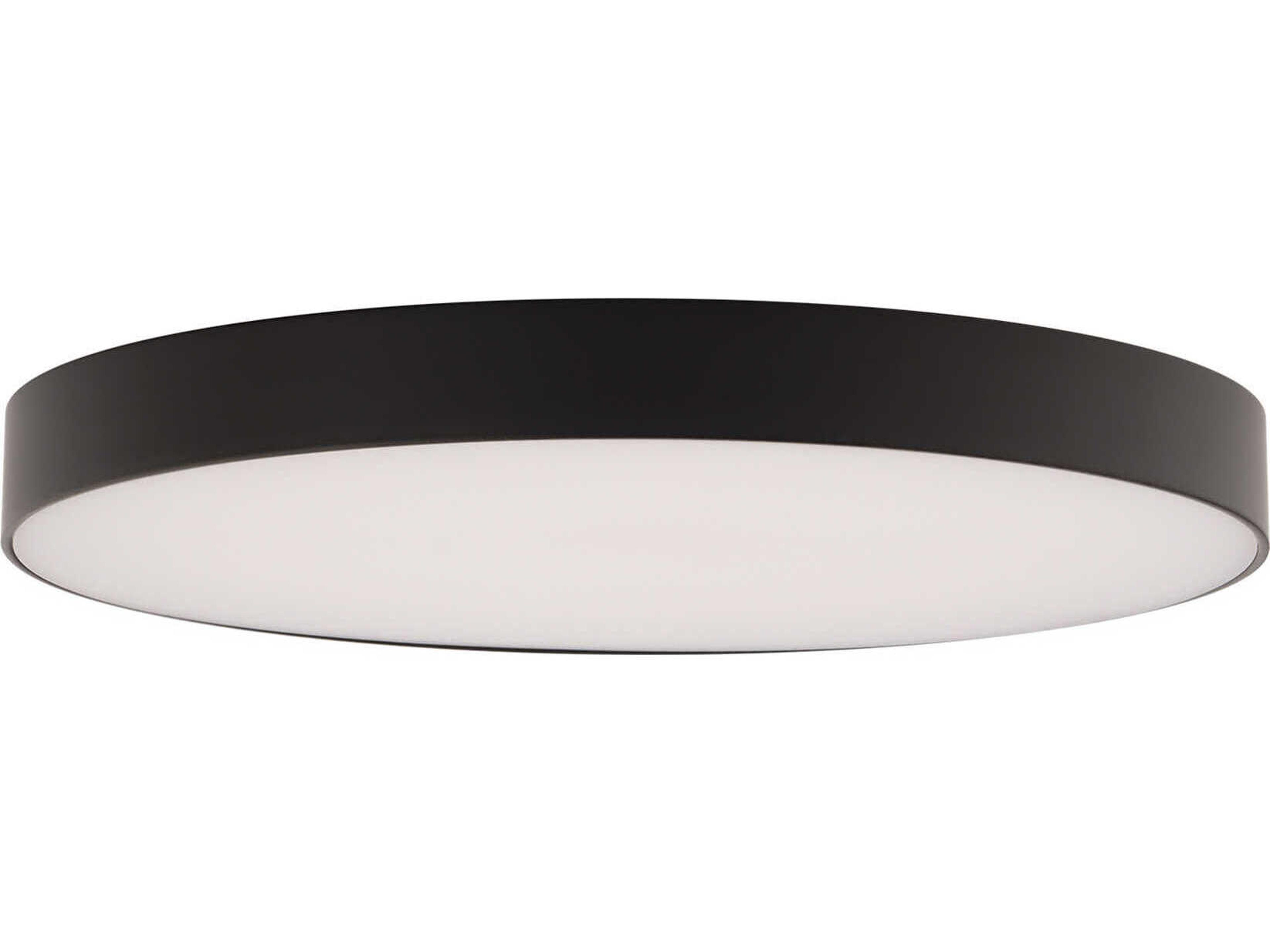 WAC Lighting Edgeless 1-Light Black Round Flush Mount
