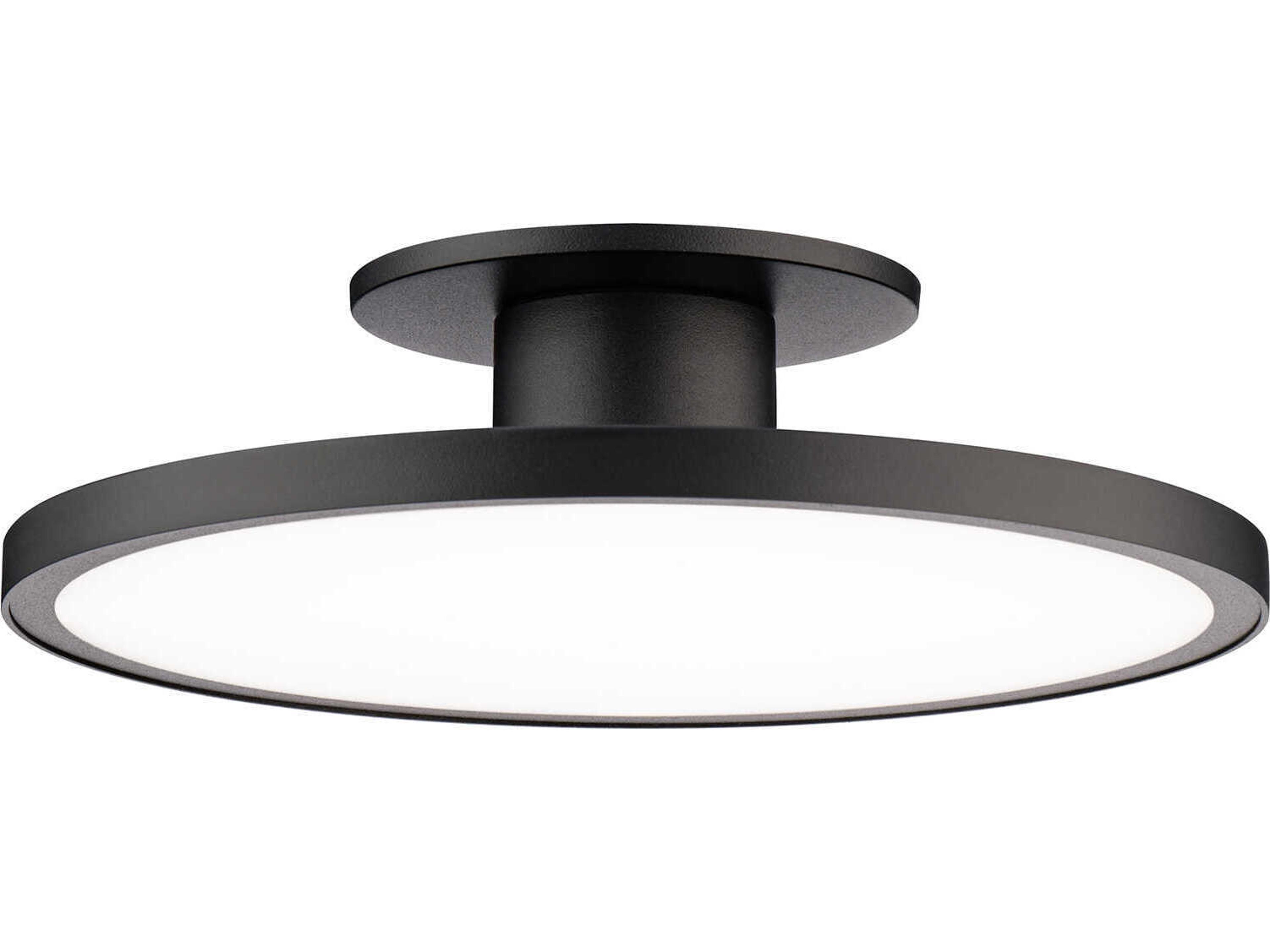 WAC Lighting Twist-N-Lite 1-Light Black Round Semi Flush Mount