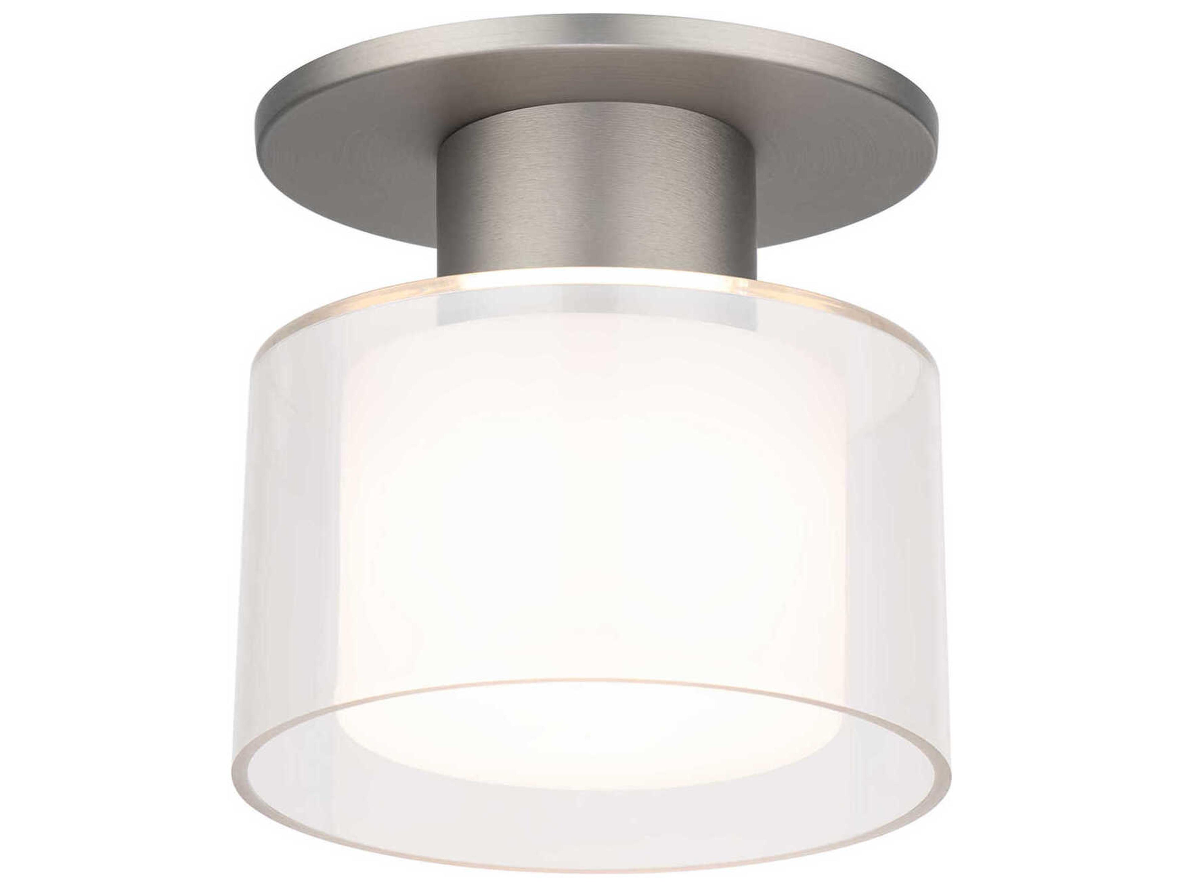 WAC Lighting Twist-N-Lite 1-Light Brushed Nickel Round Semi Flush Mount