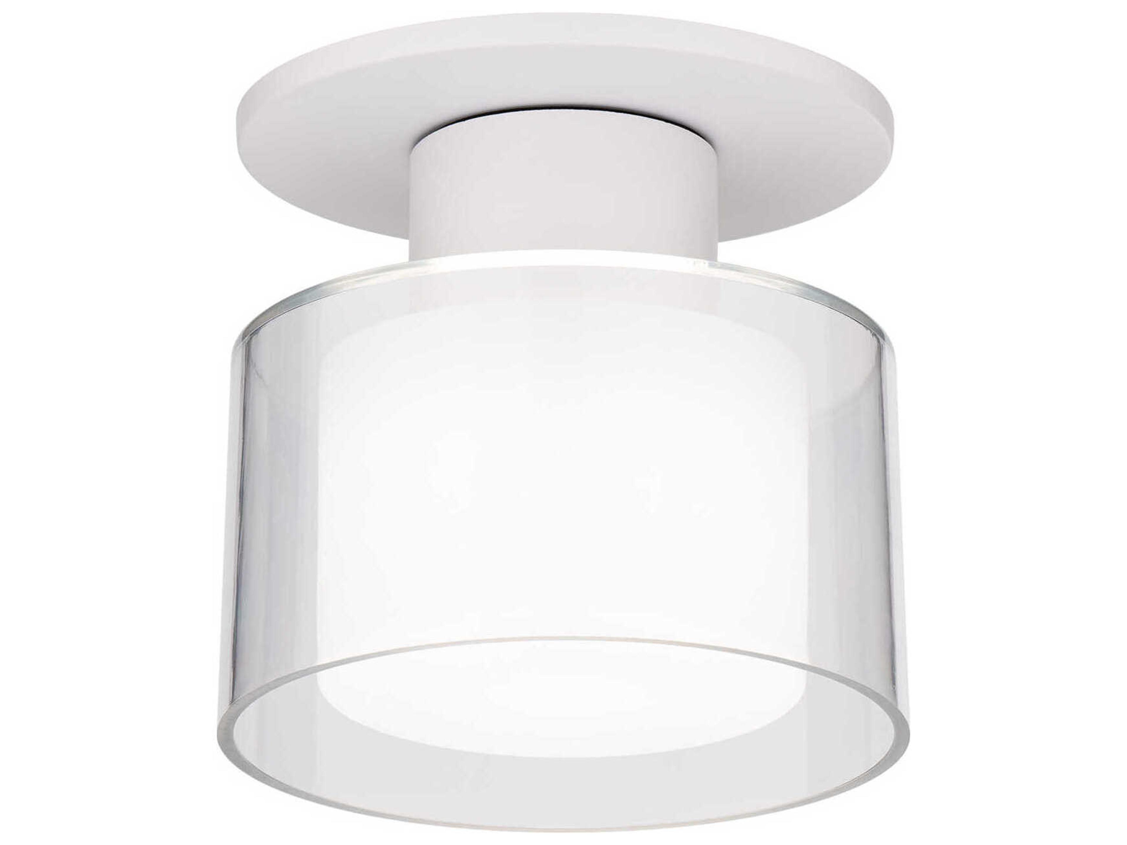 WAC Lighting Twist-N-Lite 1-Light White Round Semi Flush Mount