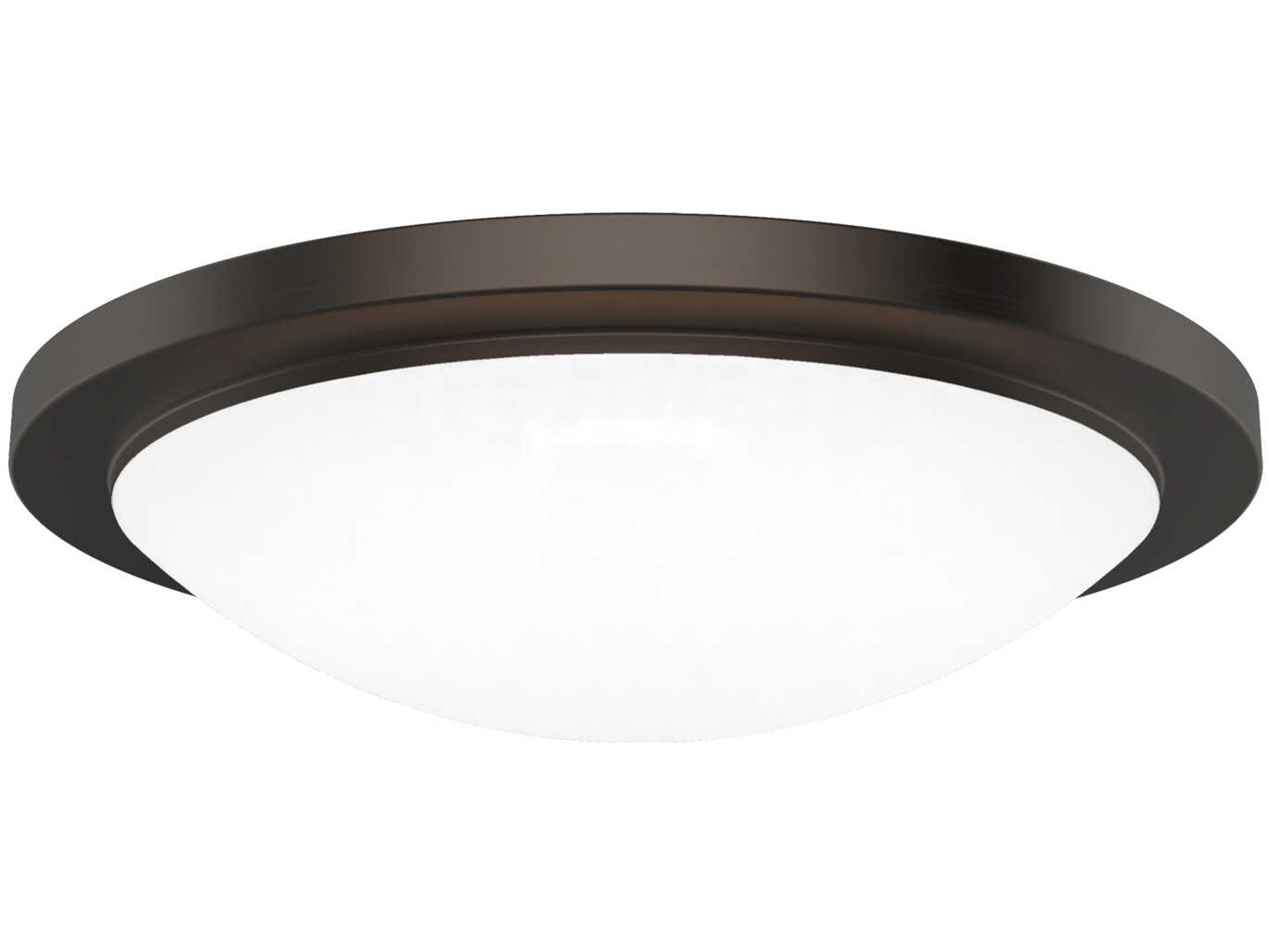 WAC Lighting Dew 1-Light Bronze Round Flush Mount