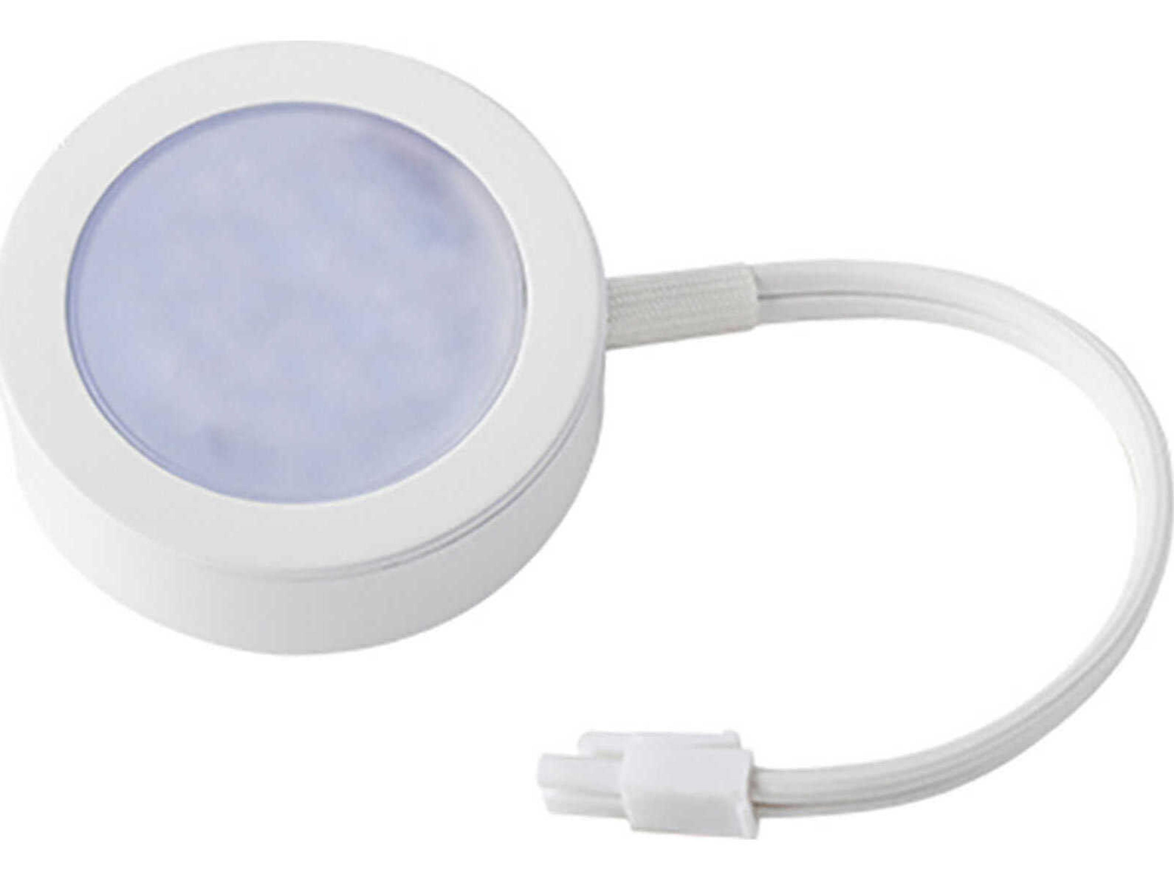 WAC Lighting Line Voltage Puck White 2700K 3500K 3000K LED Round Under Cabinet Light