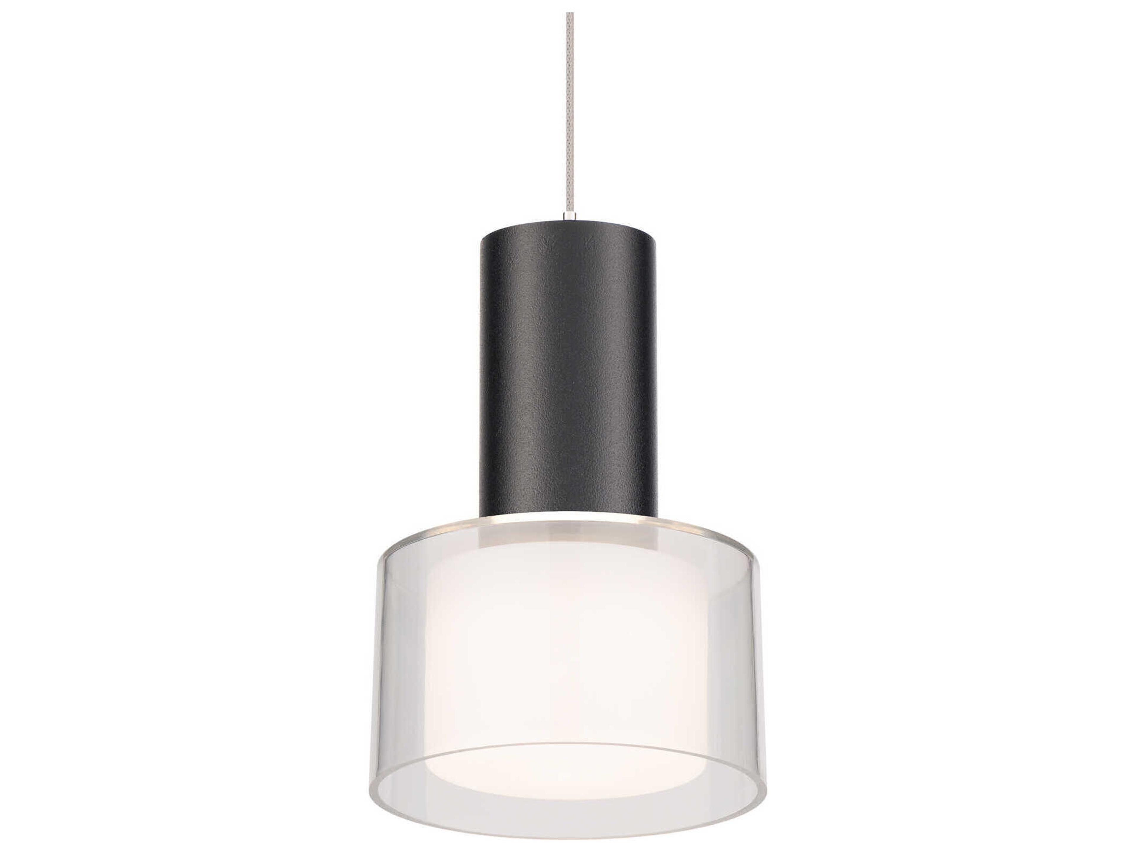 WAC Lighting Twist-N-Lite 1-Light Black Drum Mini Pendant