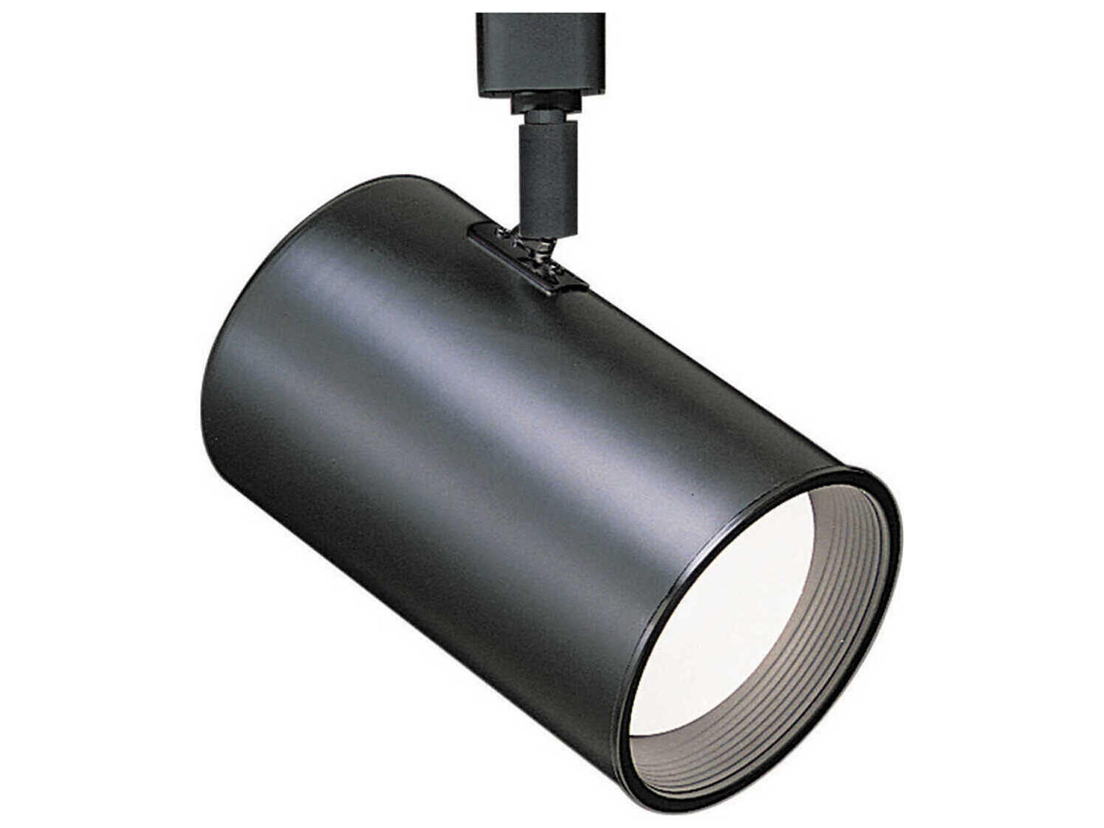 WAC Lighting Line Voltage 1-Light Black Cylinder Track Head