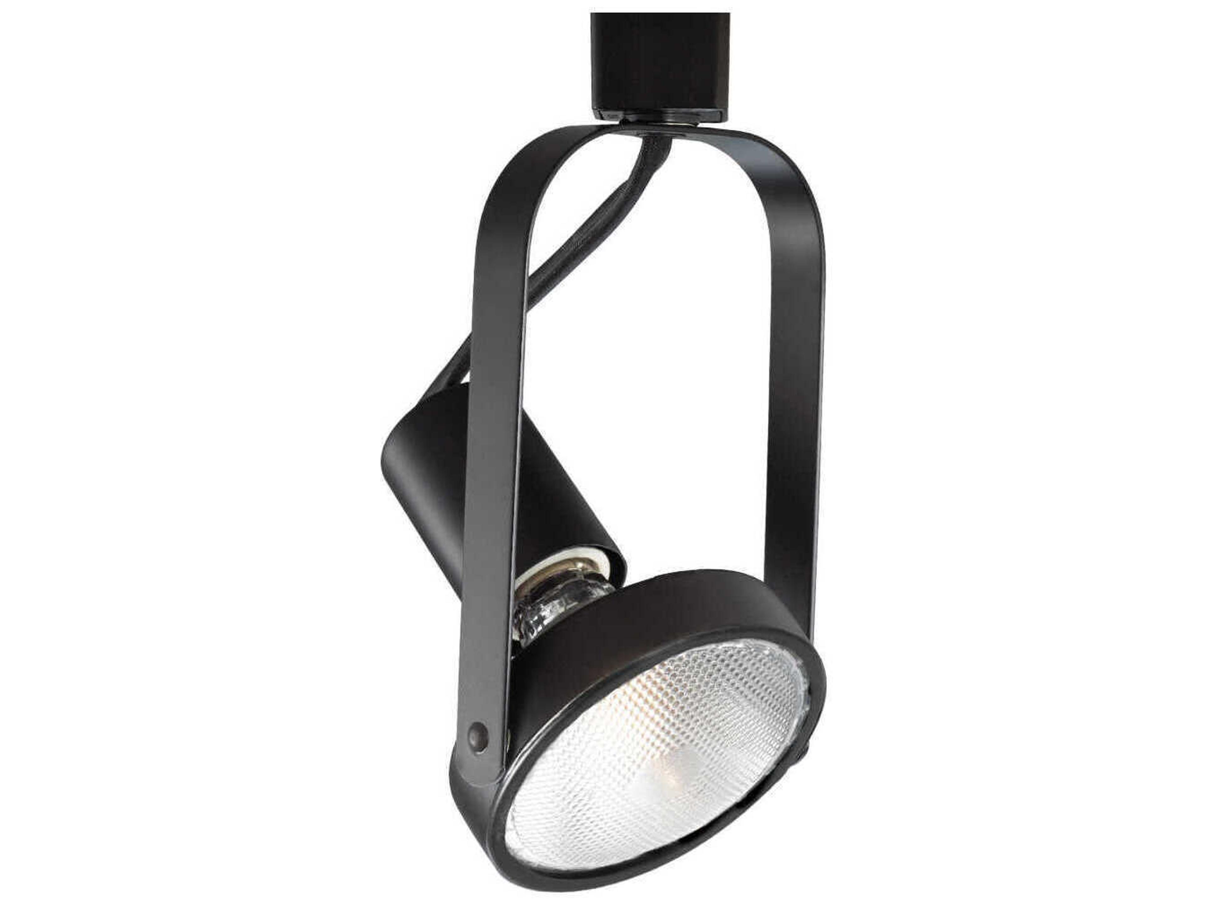 WAC Lighting Line Voltage 1-Light Black Round Track Head