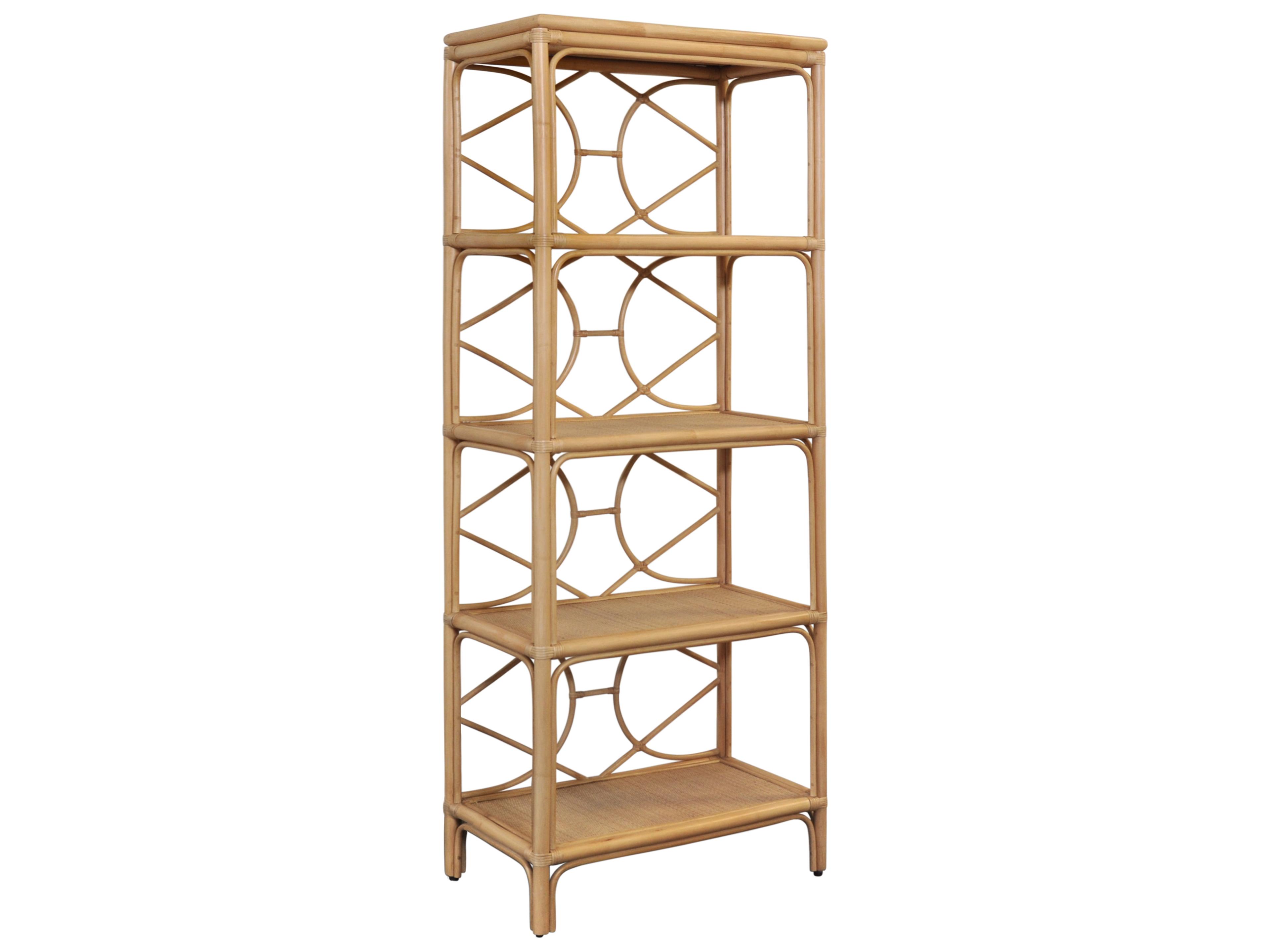 Worlds Away Natural Rattan Etagere