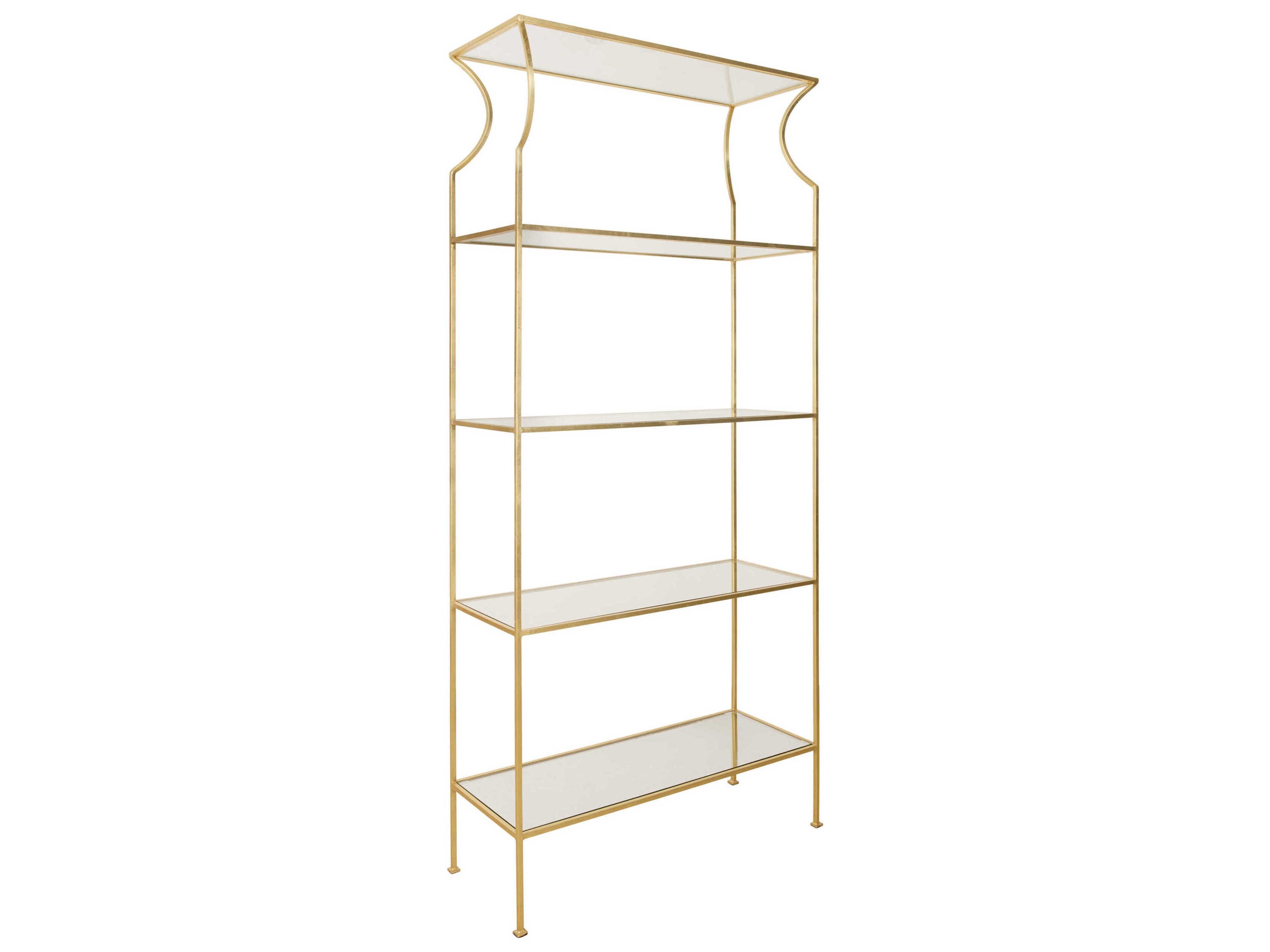 Worlds Away Flared Top Gold Leaf Etagere