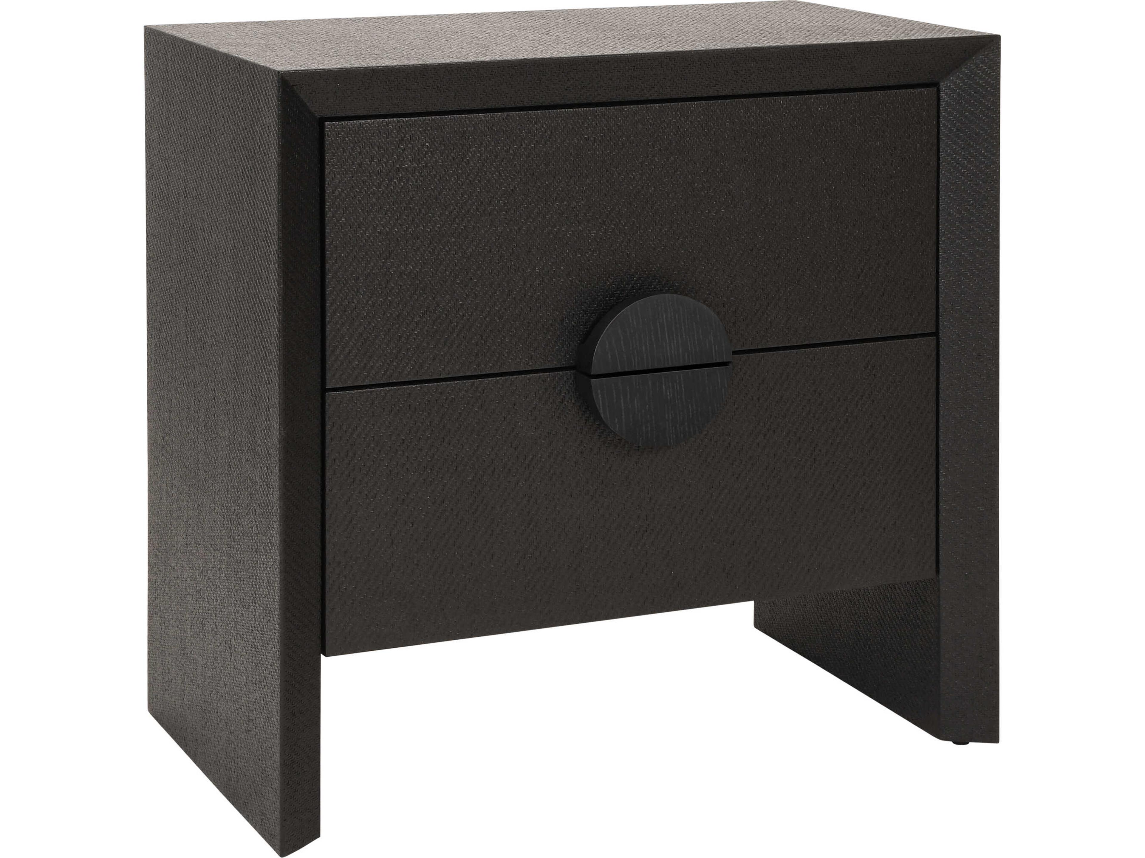 Worlds Away Ezra Rectangular Wood Black End Table