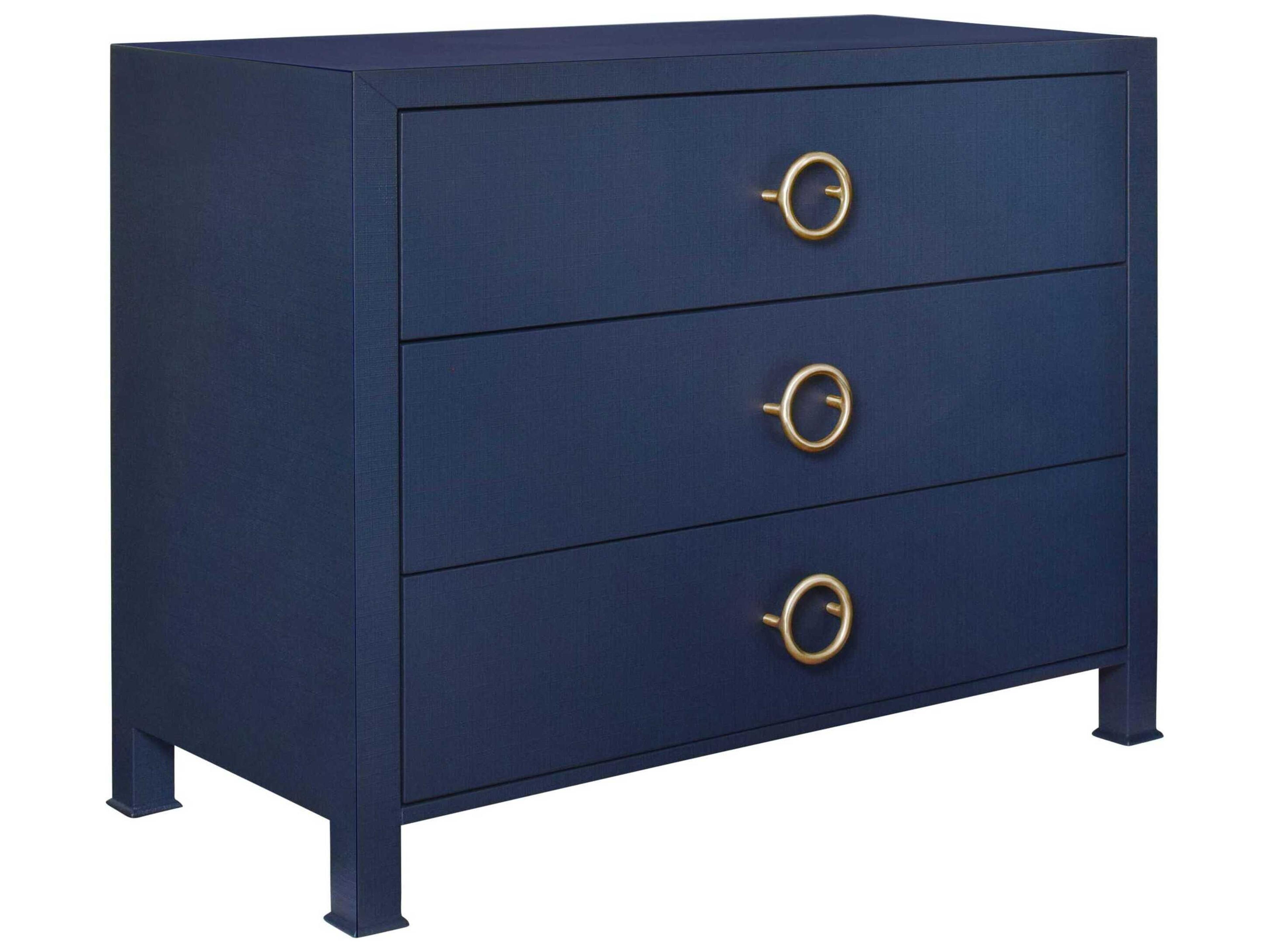 Worlds Away 3-Drawers Blue Hardwood Dresser