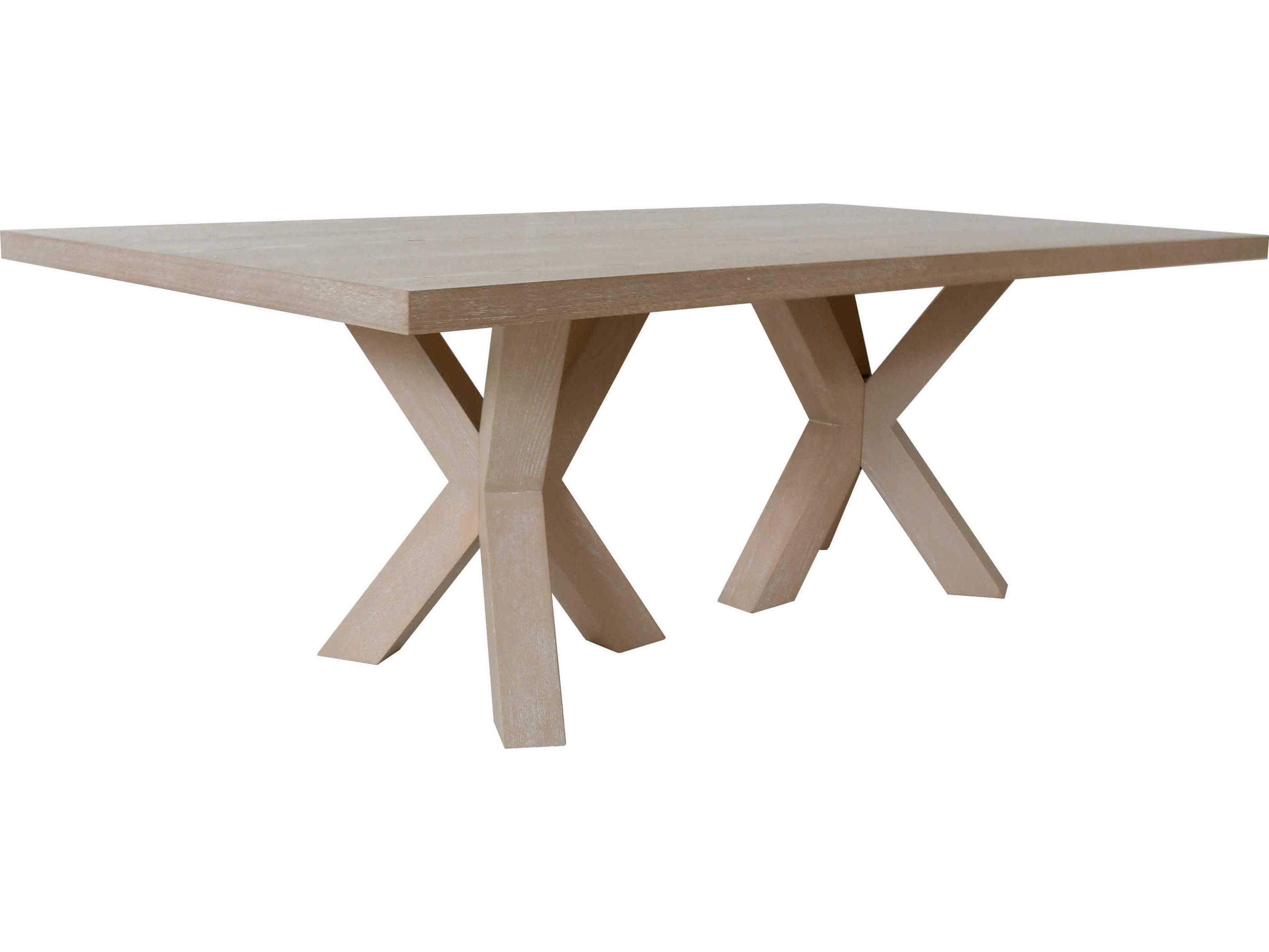 Worlds Away Rectangular Wood Cerused Oak Dining Table