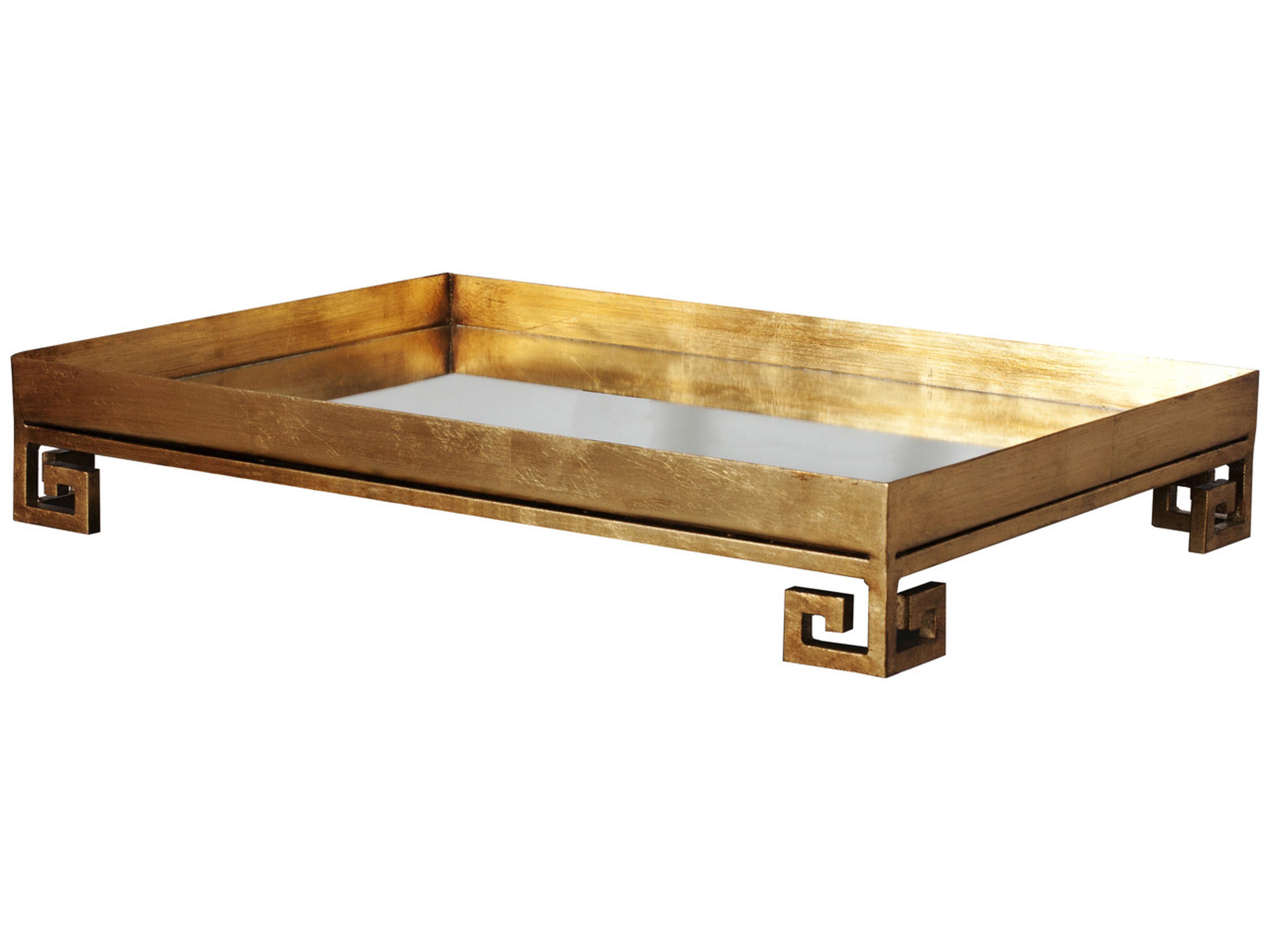 Worlds Away Gold Leaf Serving Tray