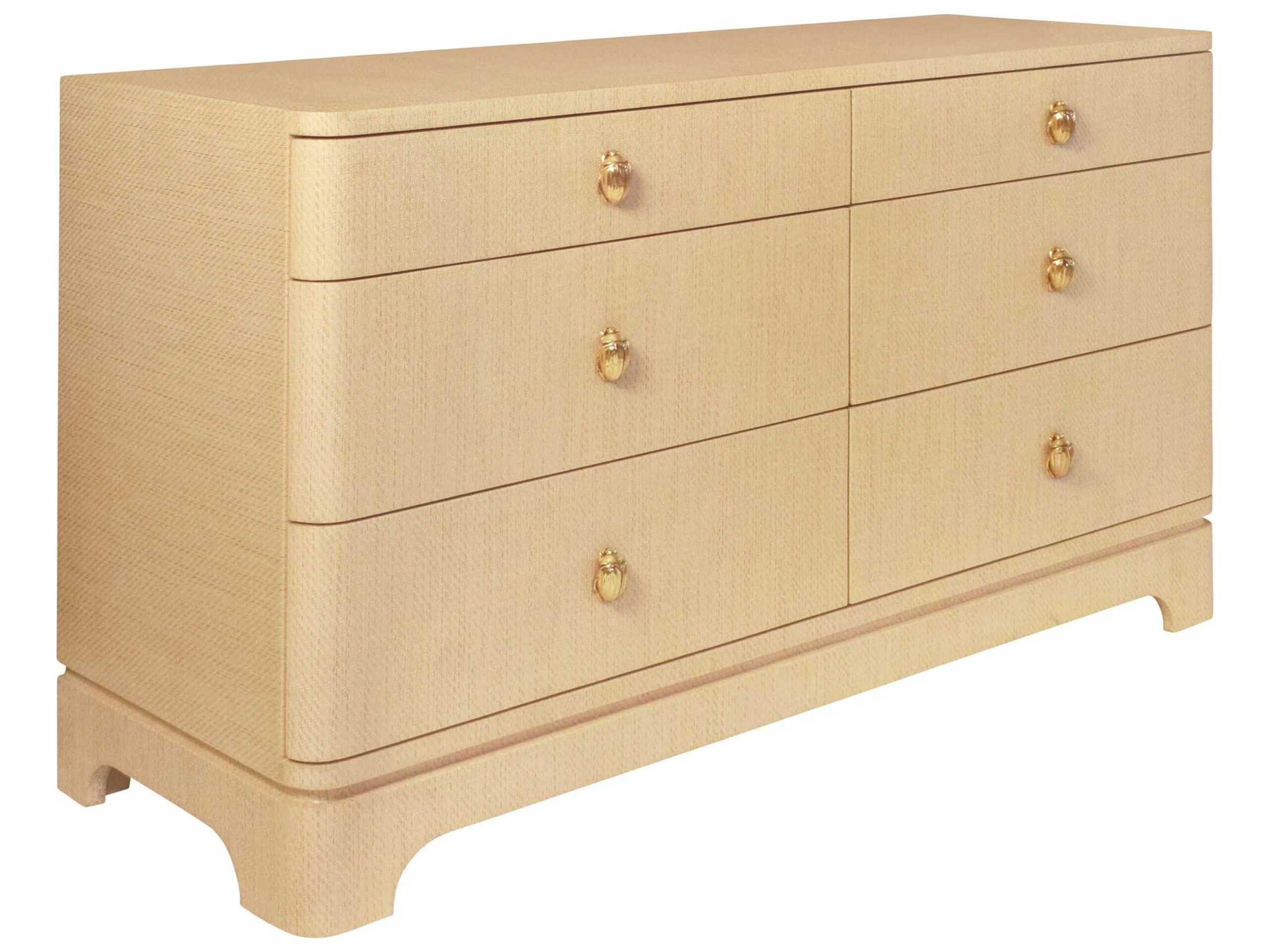 Worlds Away 6-Drawers Brown Double Dresser
