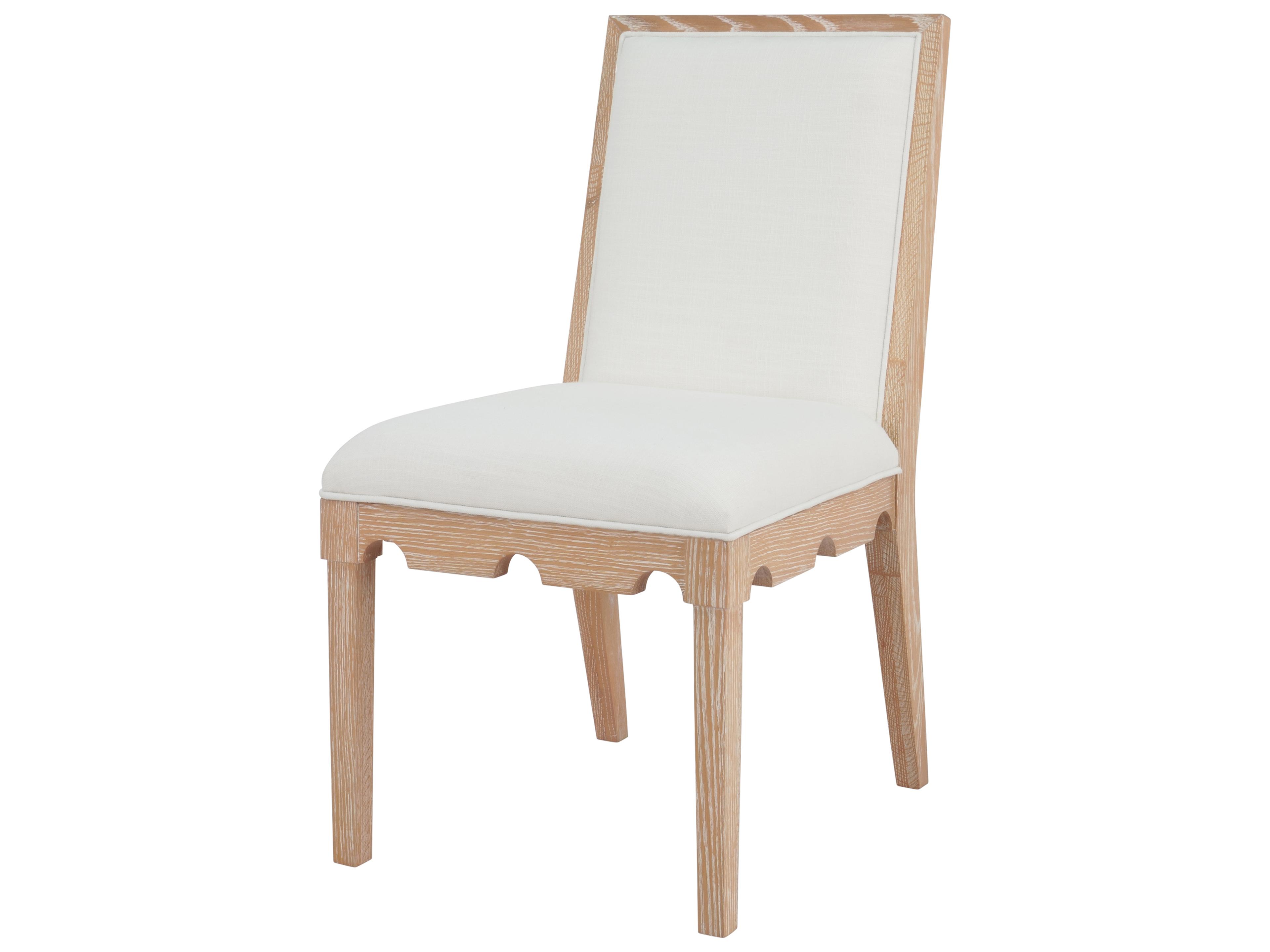 Worlds Away Oak Wood Upholstered Armless Dining Chair