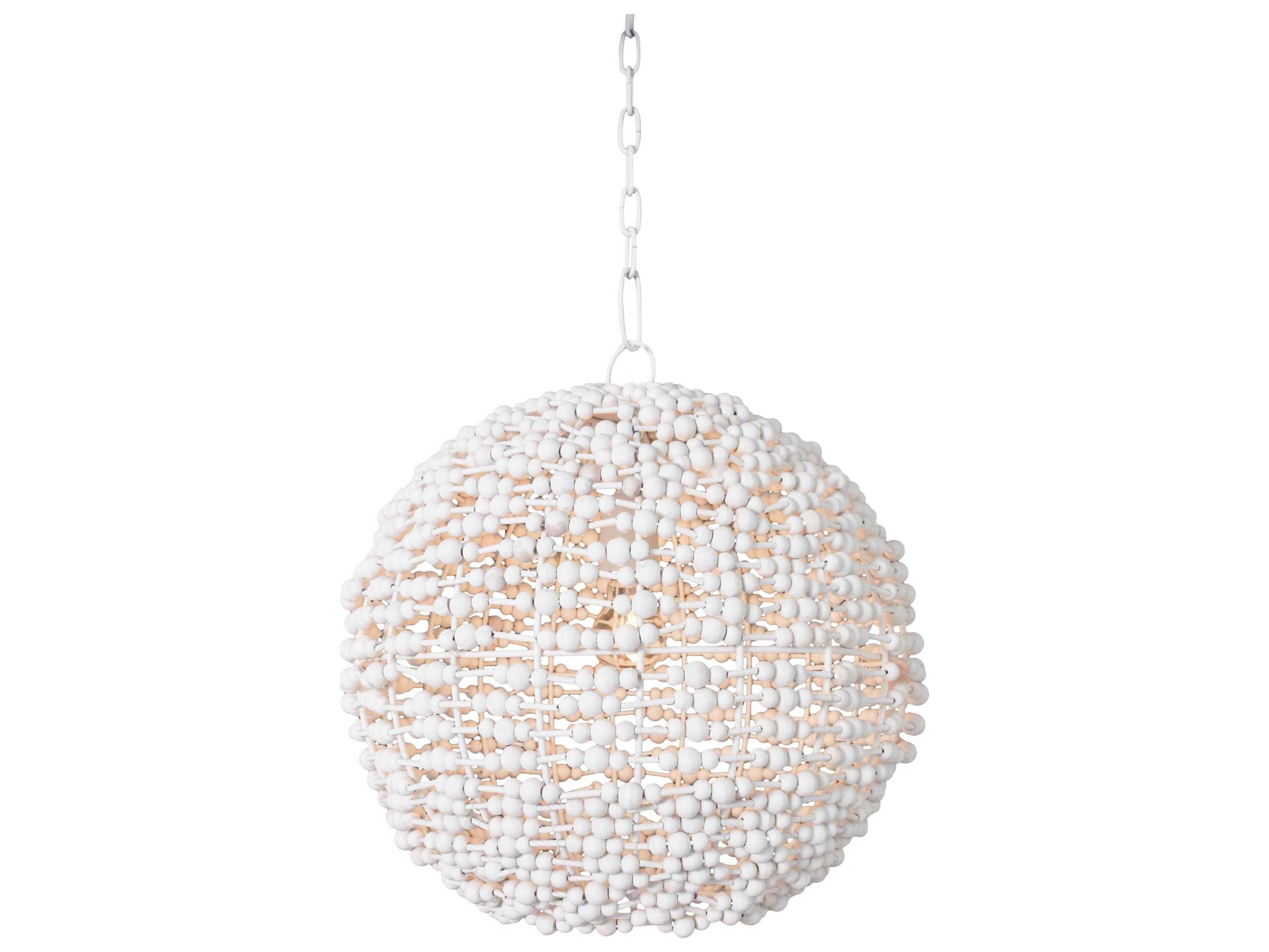 Worlds Away White Globe Pendant