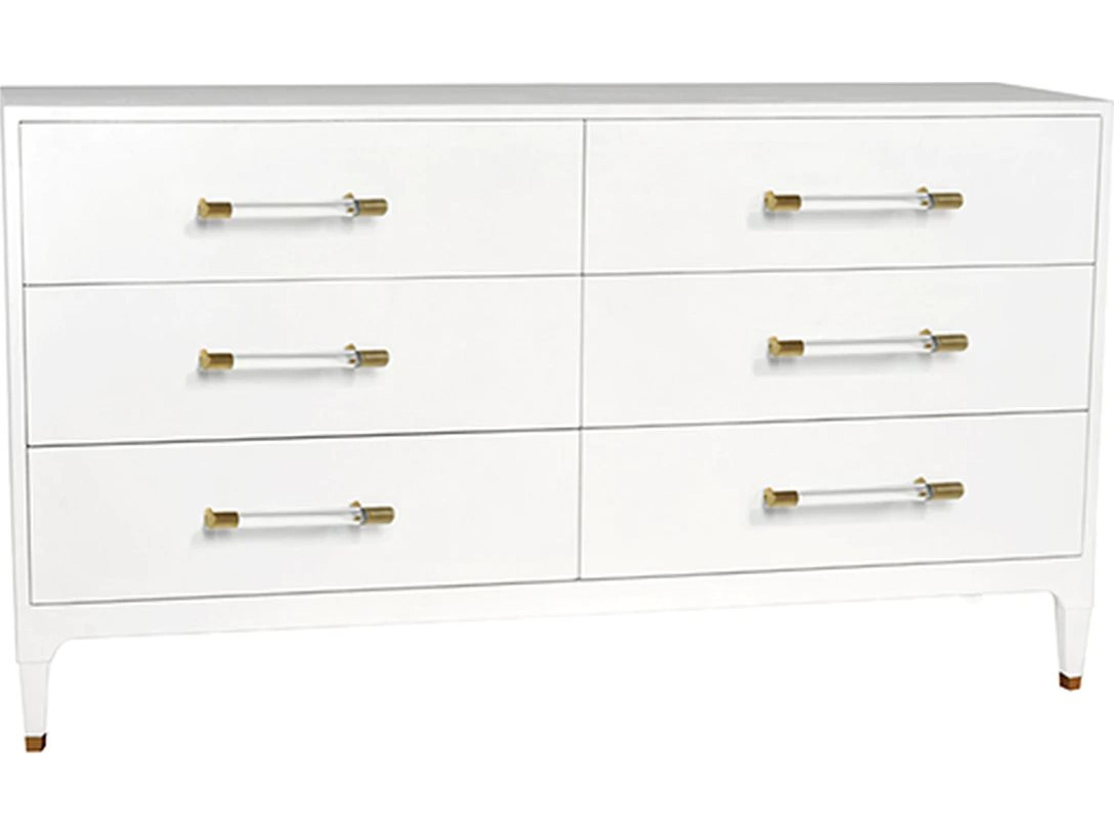 Worlds Away 6-Drawers Clear Double Dresser