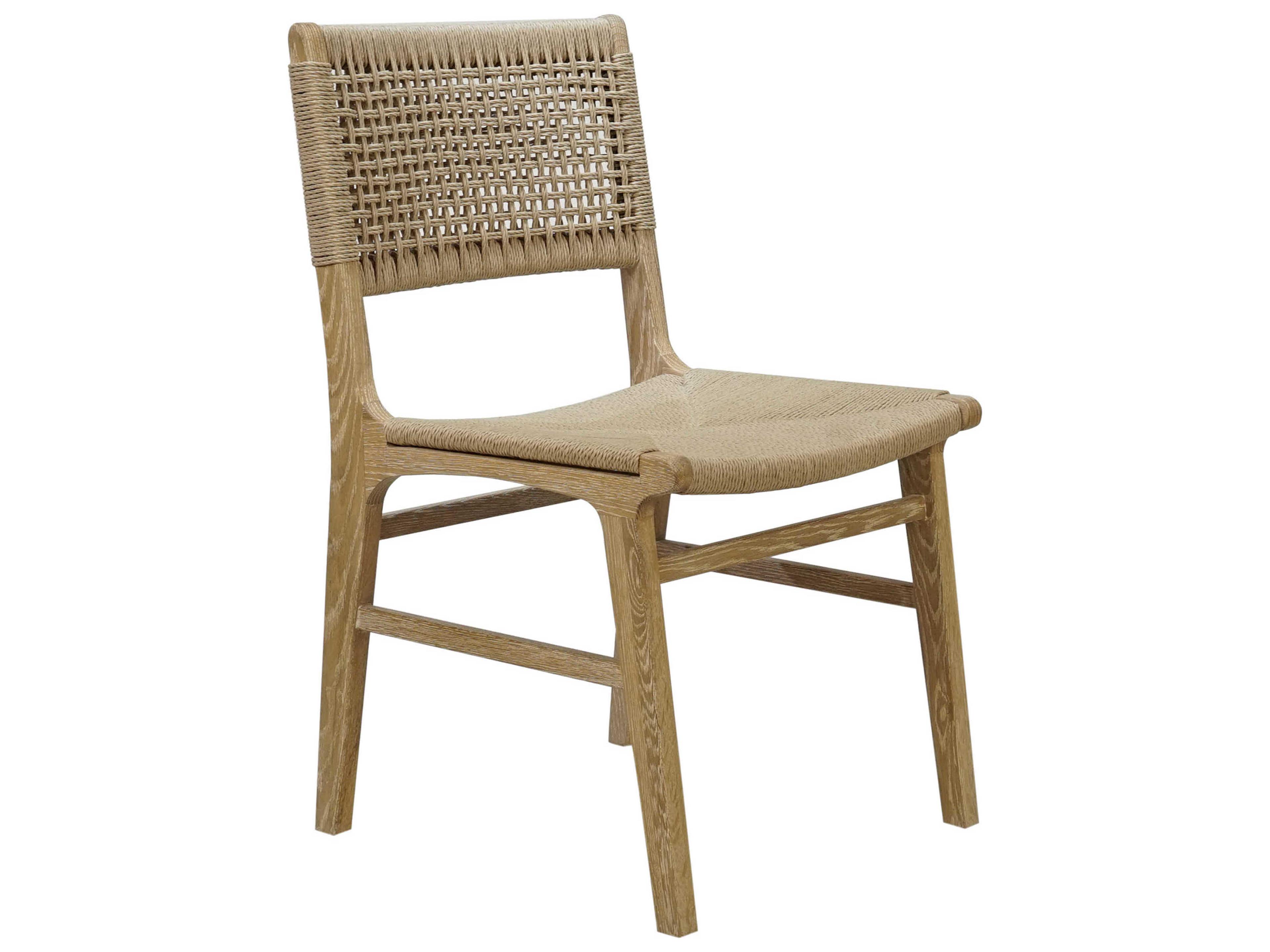 Worlds Away Hardwood Beige Side Dining Chair
