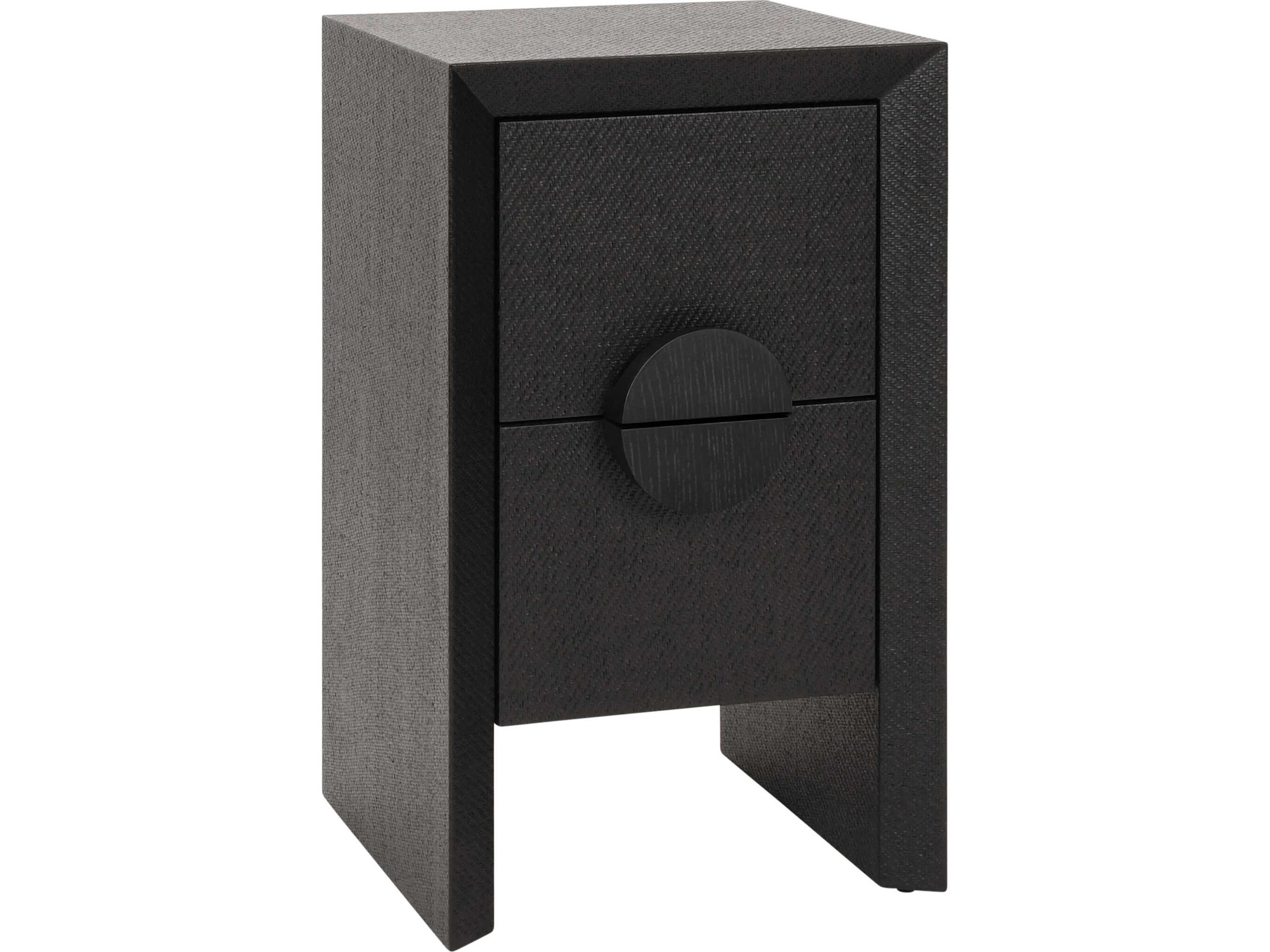 Worlds Away Parker Rectangular Wood Black End Table