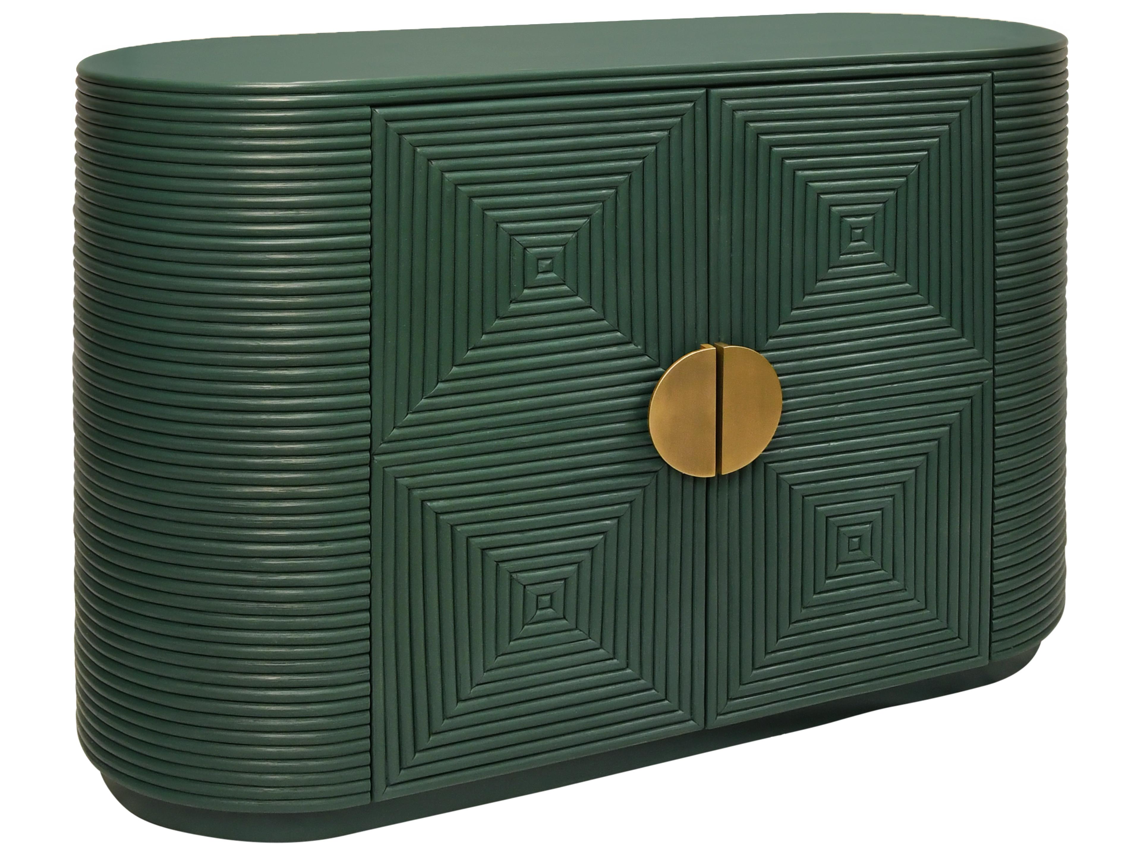 Worlds Away Green Accent Cabinet