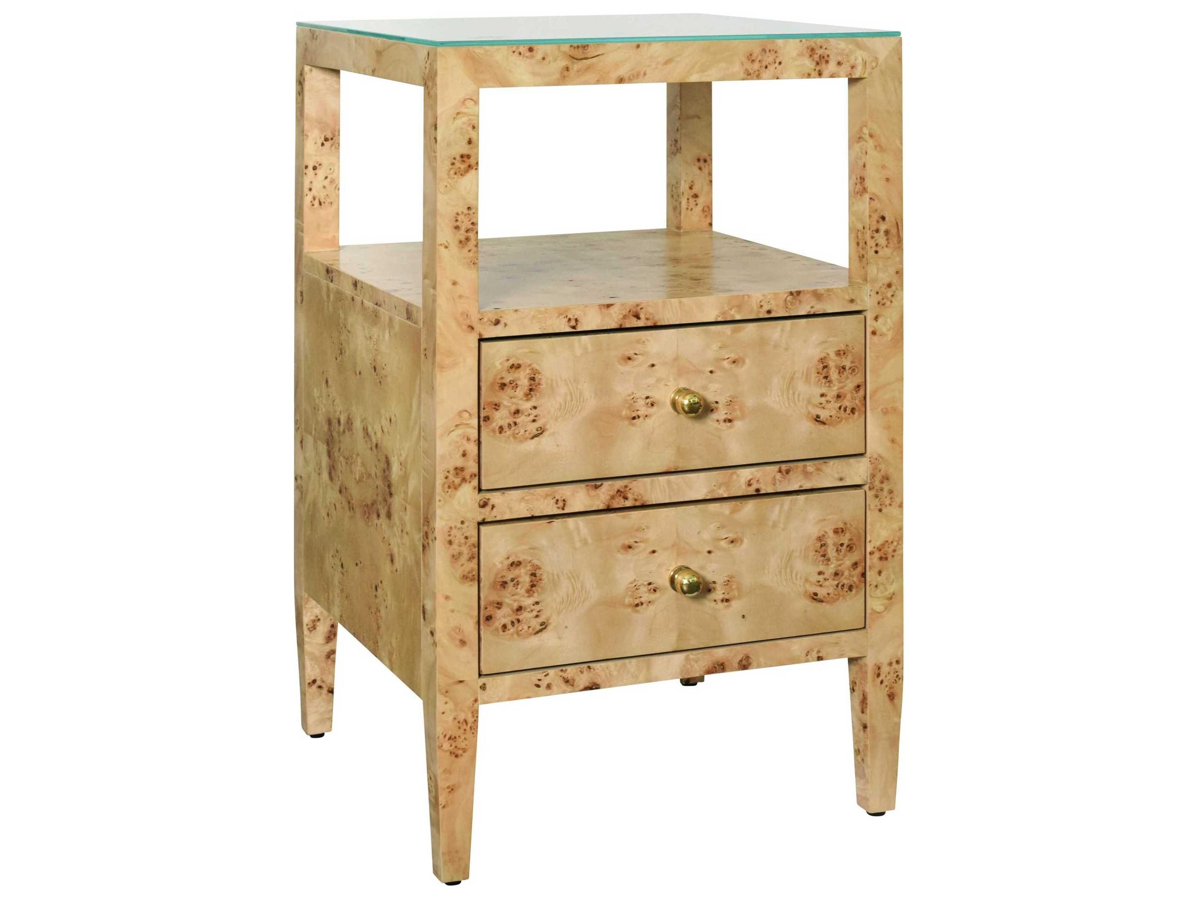 Worlds Away Rectangular Glass End Table