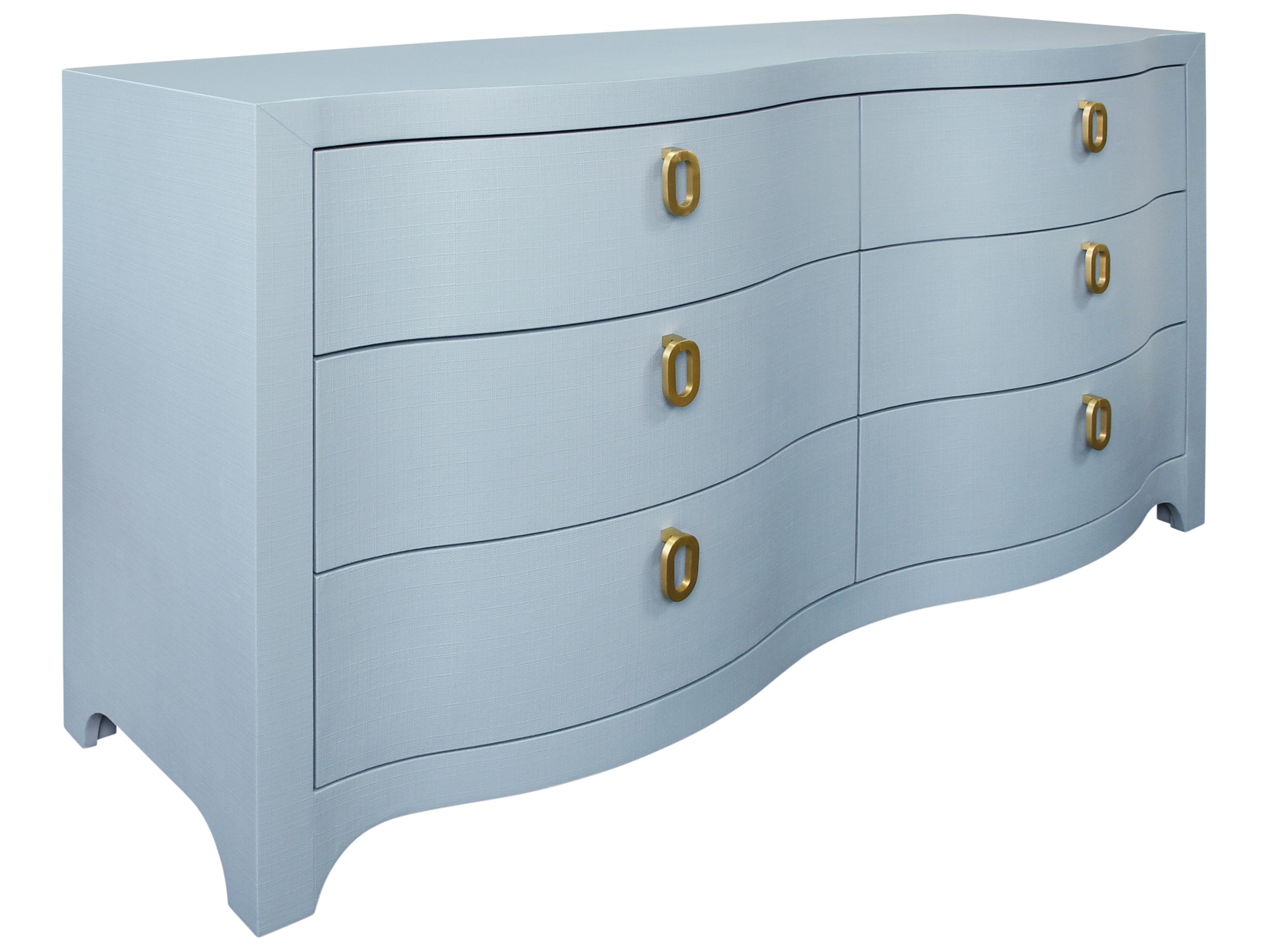Worlds Away 6-Drawers Blue Double Dresser