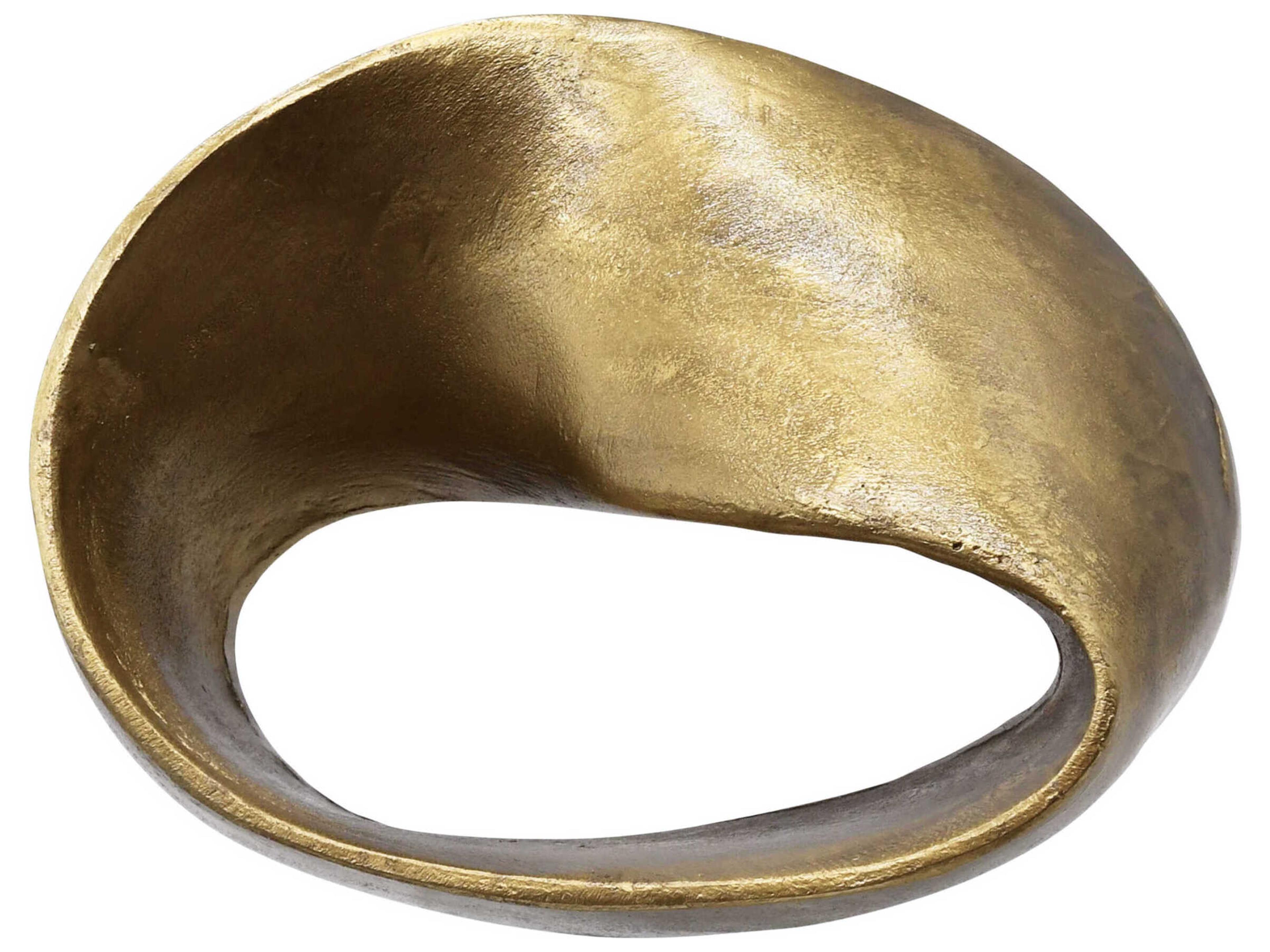 Worlds Away Textured Brass Large Abstract Metal Sculpture