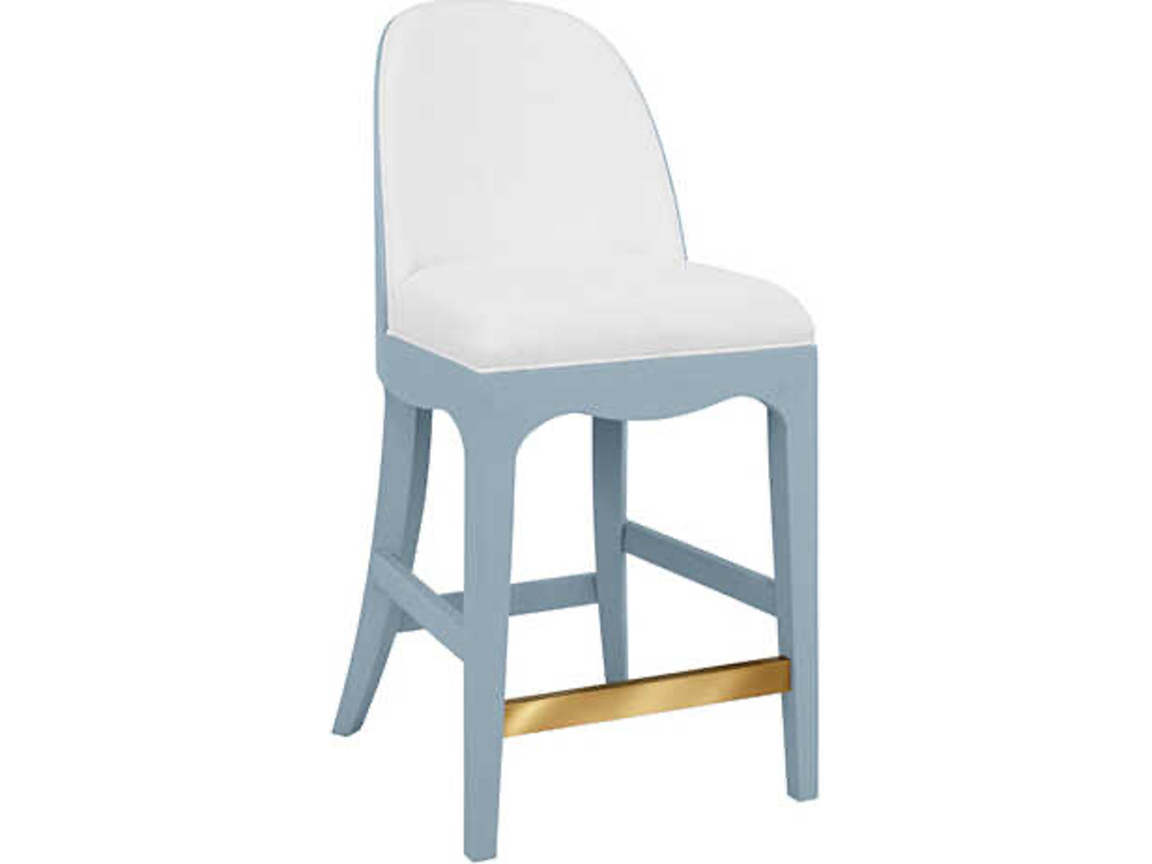 Worlds Away Sadie Blue Upholstered Counter Stool