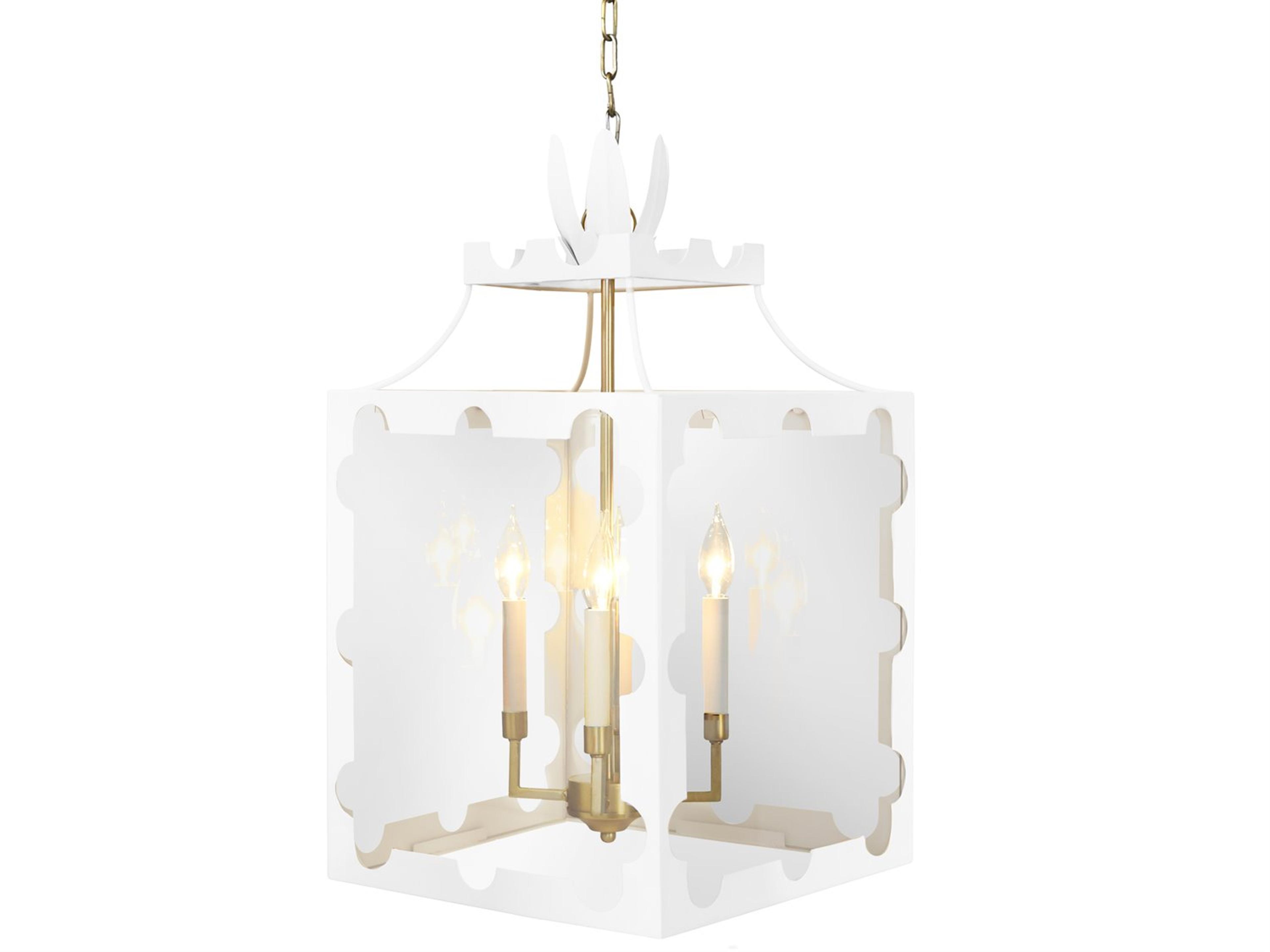 Worlds Away 4-Light Com Gold Geometric Pendant